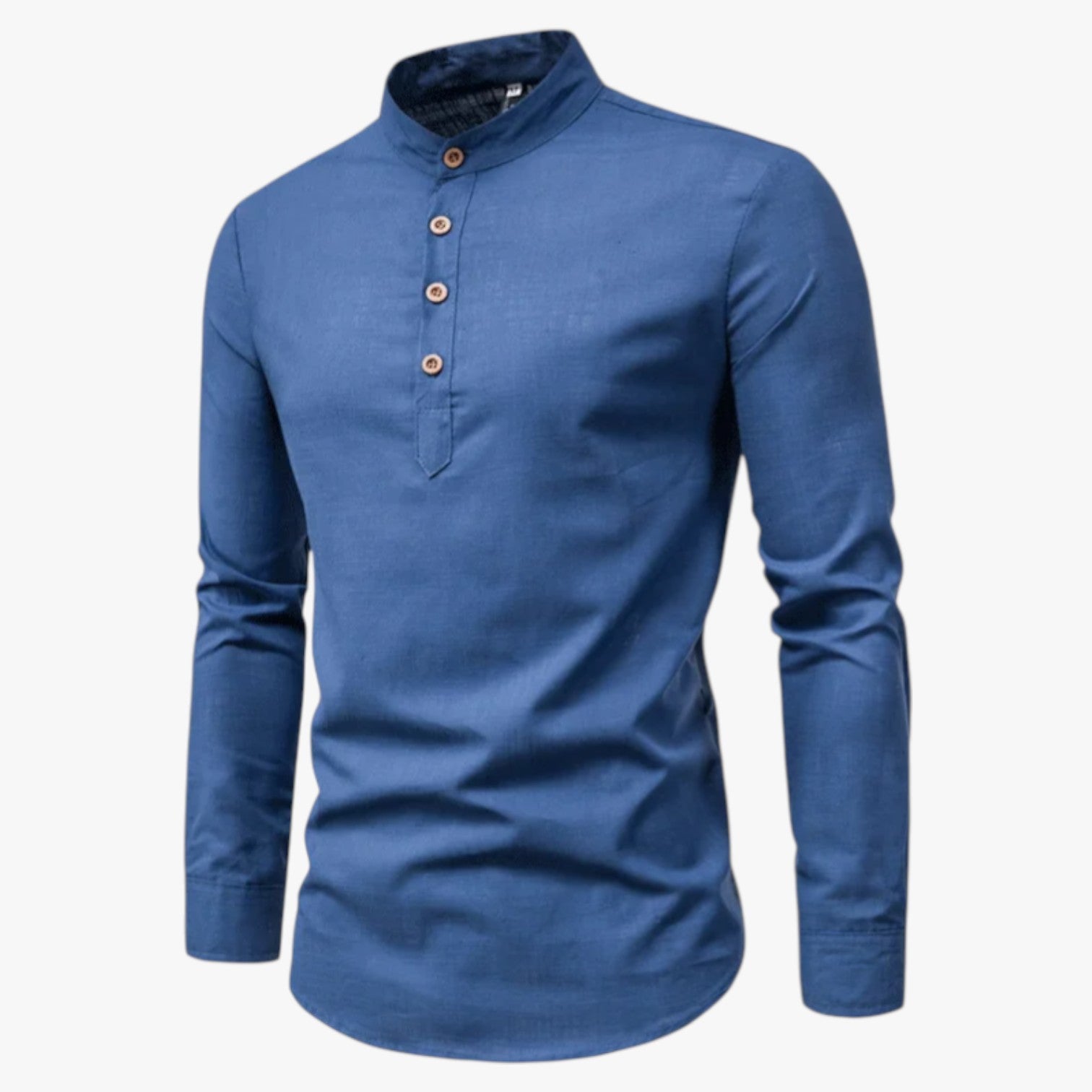 Railey | Herrebluse i bomuld og hør - Forårsfryd med afslappet stil - Blå - Railey | Herrebluse i bomuld og hør - Forårsfryd med afslappet stil - €25 - {{ product_tags }