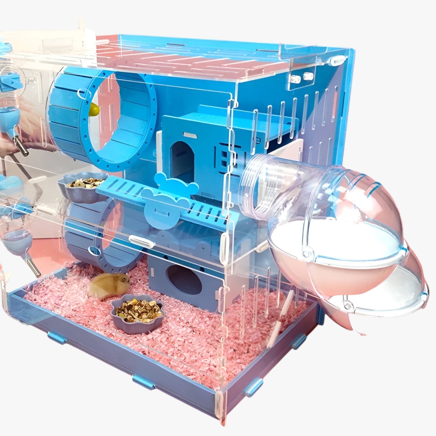 Kacey | Blå dobbelt hamsterbur – Rummelig og sikker - Blå 30x20x30cm - house & garden - {{ product_tags }
