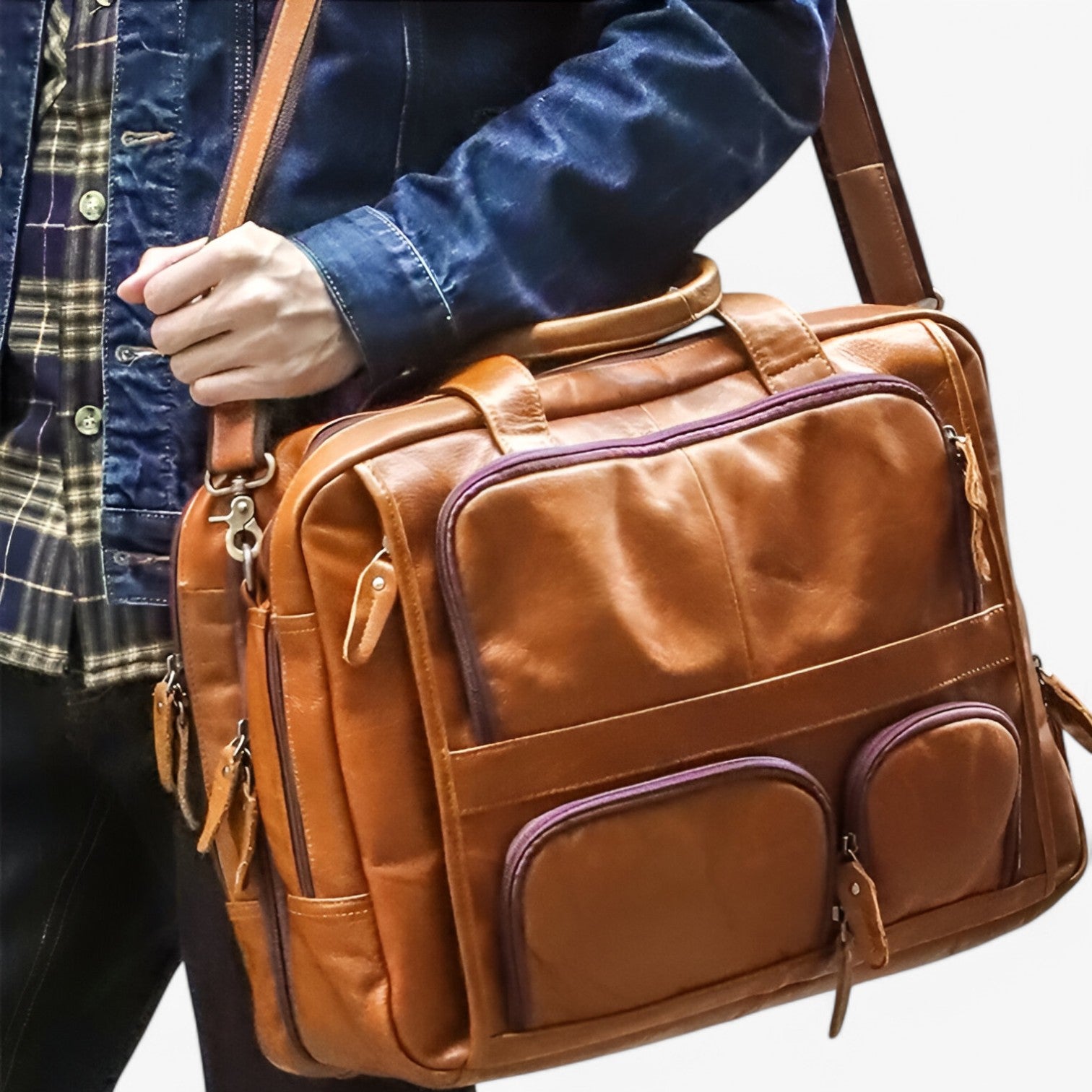 Murphy | Luksus og rummelig - læderlaptoptas til arbejde og rejse - - bags - {{ product_tags }