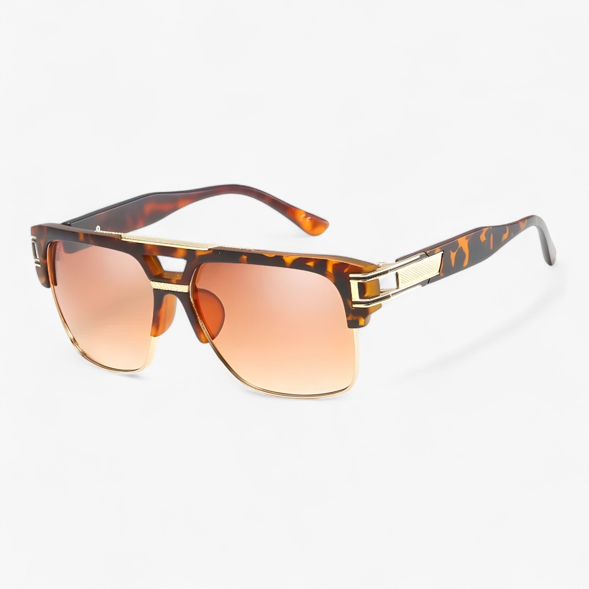 Emil | Unisex klassiske firkantede spejlsolbriller - Leopard - men's fashion - {{ product_tags }