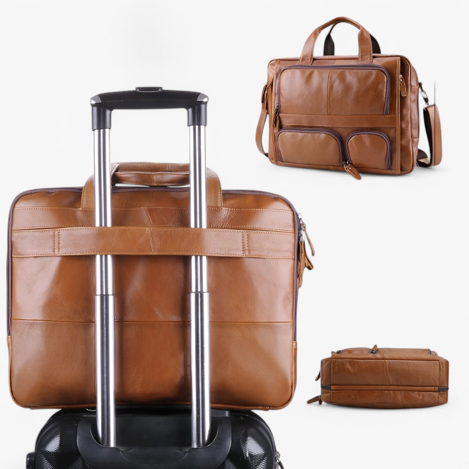 Murphy | Luksus og rummelig - læderlaptoptas til arbejde og rejse - - bags - {{ product_tags }