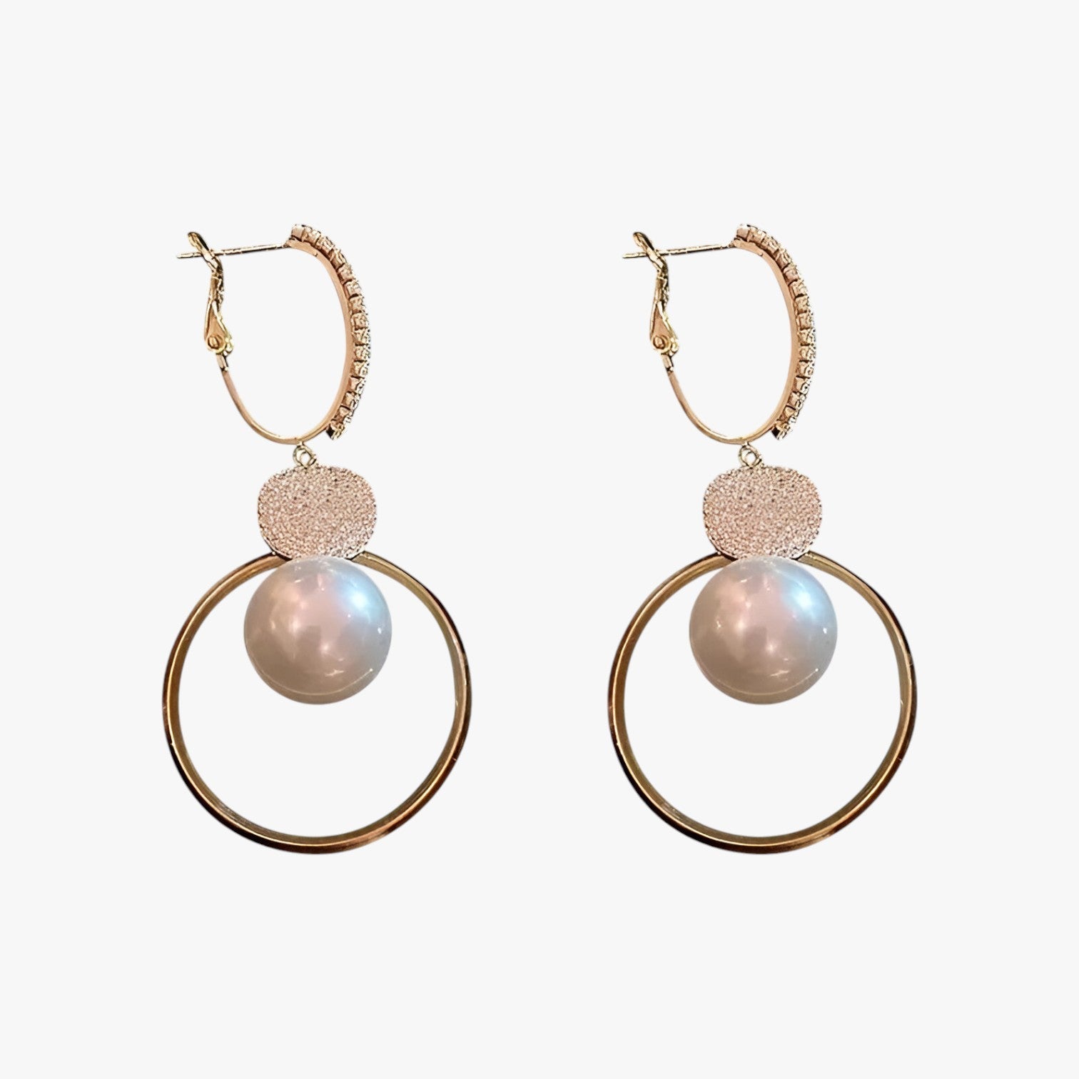 Evelyn | Strålende elegant - Oversized pareloorbellen med gyldne accenter - - women's fashion - {{ product_tags }