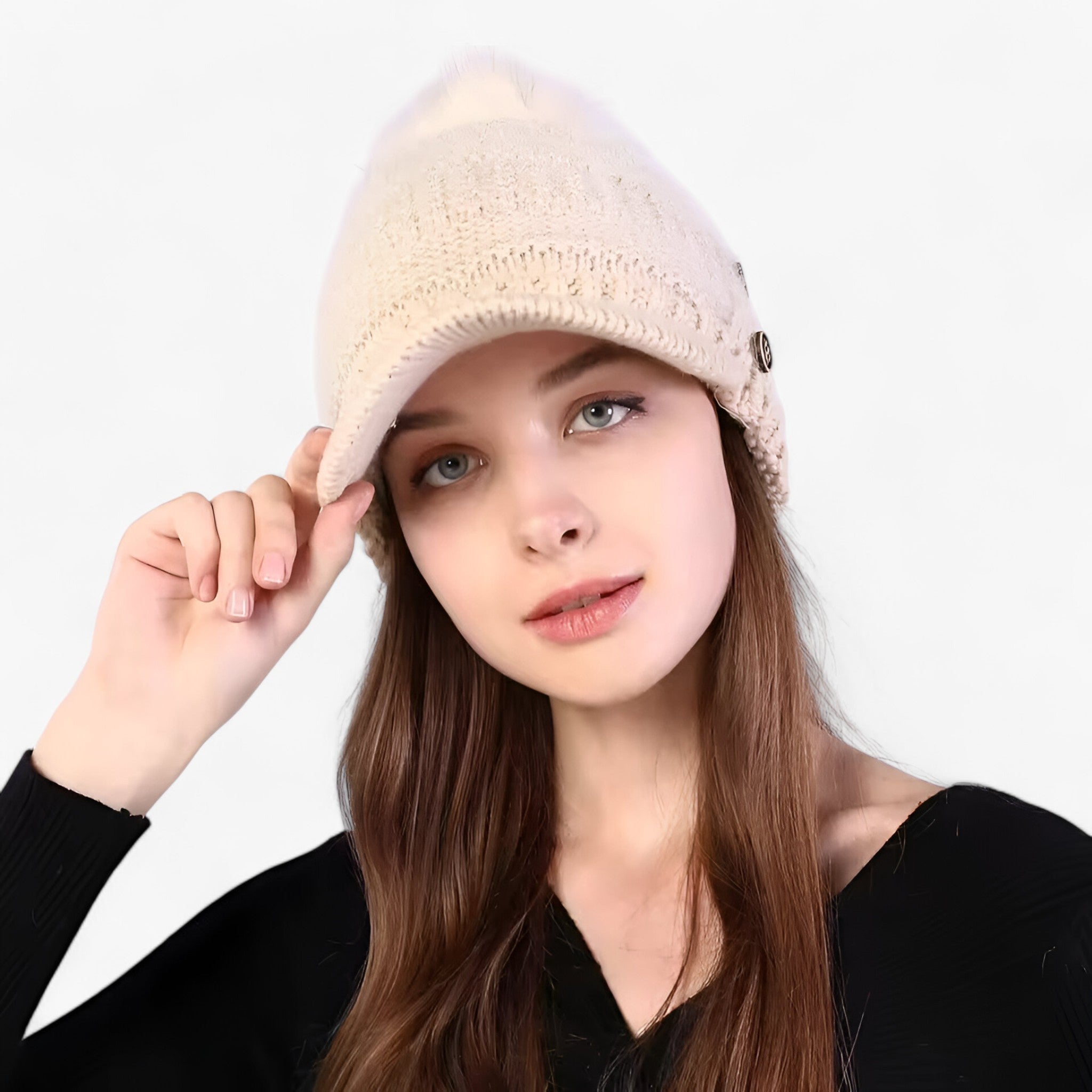 Emma | Varm Beanie med Klap – Stilfuld, Blød og Komfortabel - Beige Én størrelse KINA - winter - {{ product_tags }