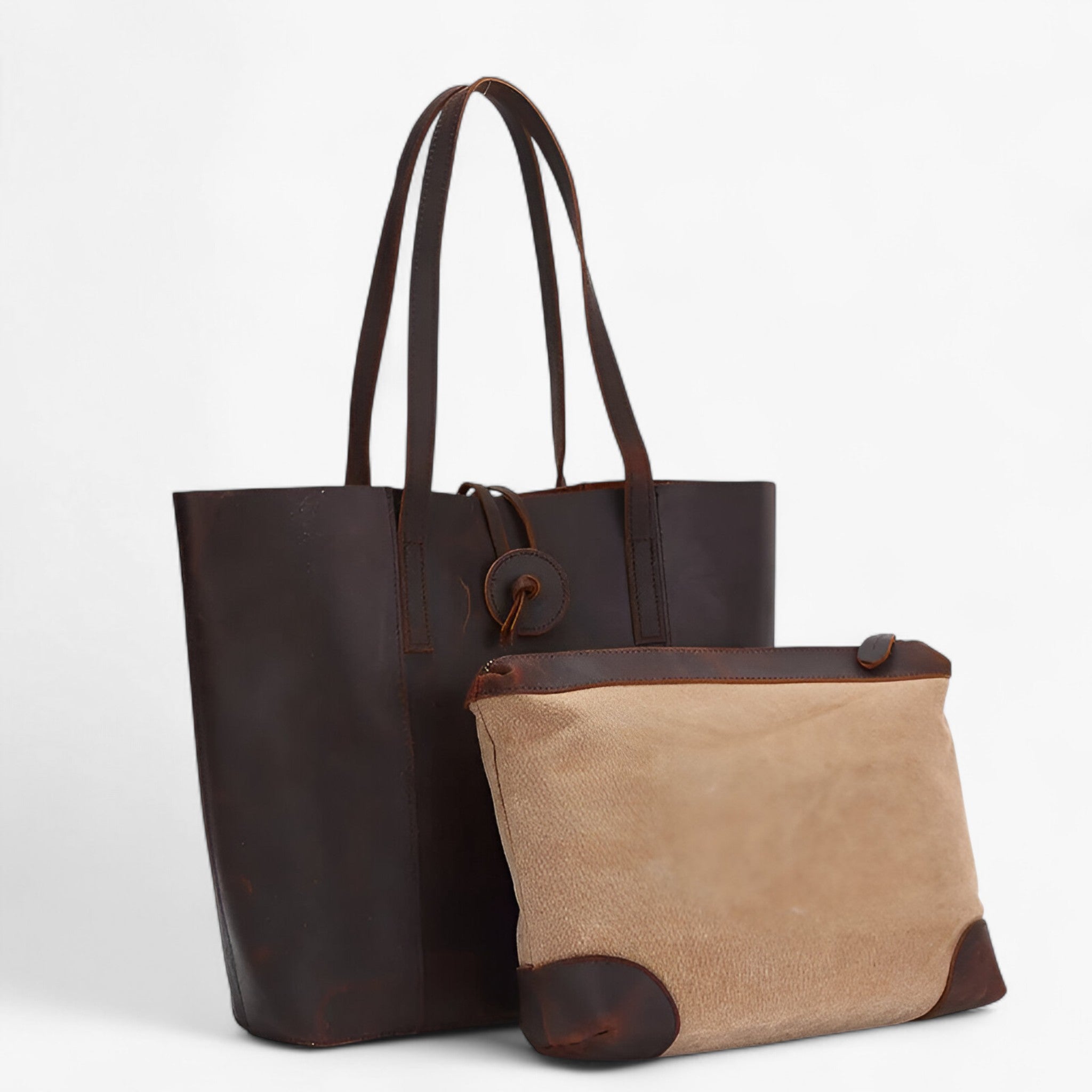 Echte Læder Håndtaske med Clutch - - bags - {{ product_tags }