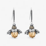 Kristallen Droplet Bee Earrings