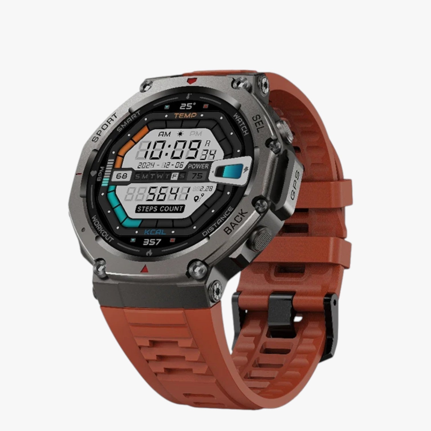 Rodrigo | Sportsmartur til mænd: opkald, GPS og kompas med ét tryk - DM58 GPS Rød - Rodrigo | Sportsmartur til mænd: opkald, GPS og kompas med ét tryk- €25 - {{ product_tags }