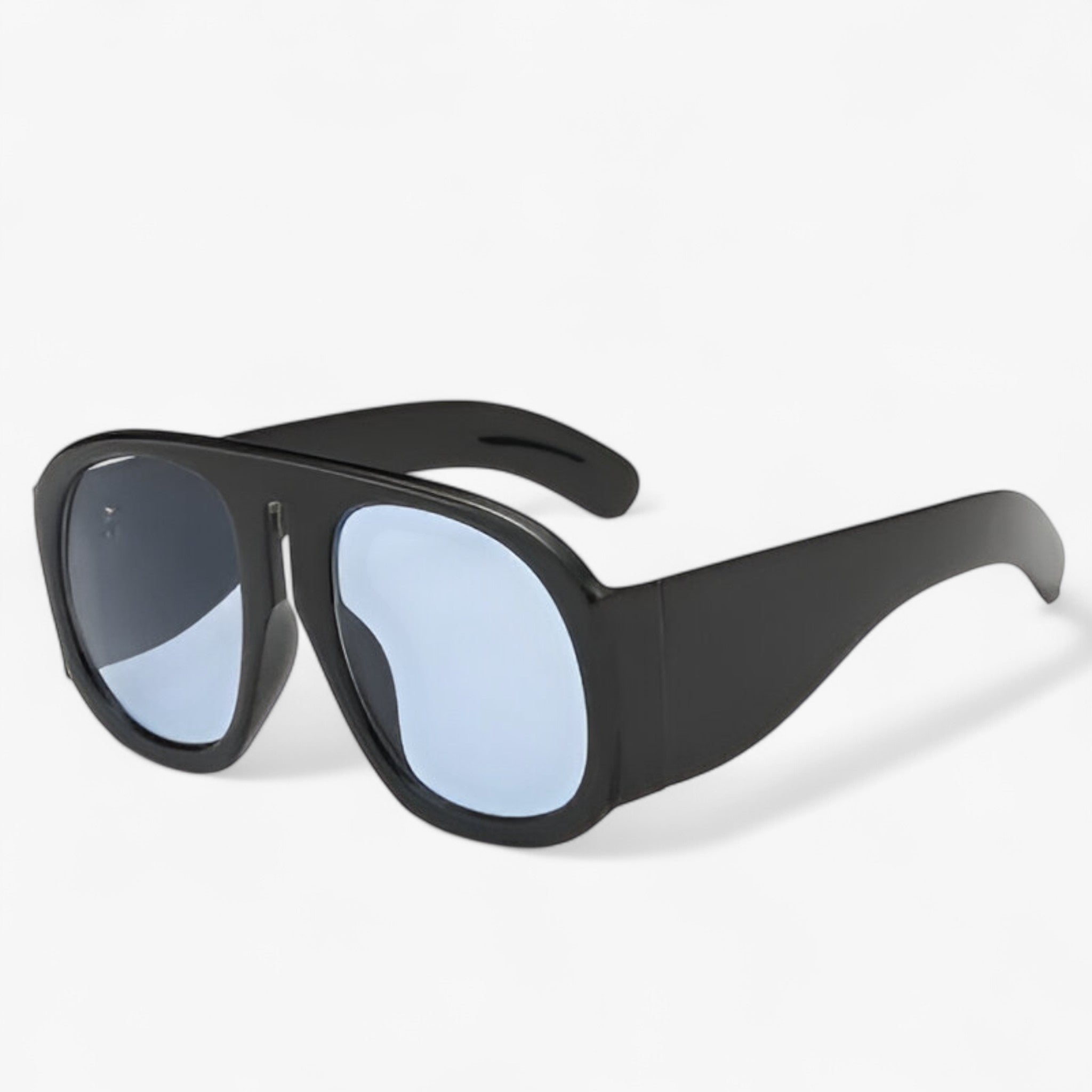 Lorenzo | Retro-stil oversized runde solbriller - Sort Blå 1stk - men's fashion - {{ product_tags }