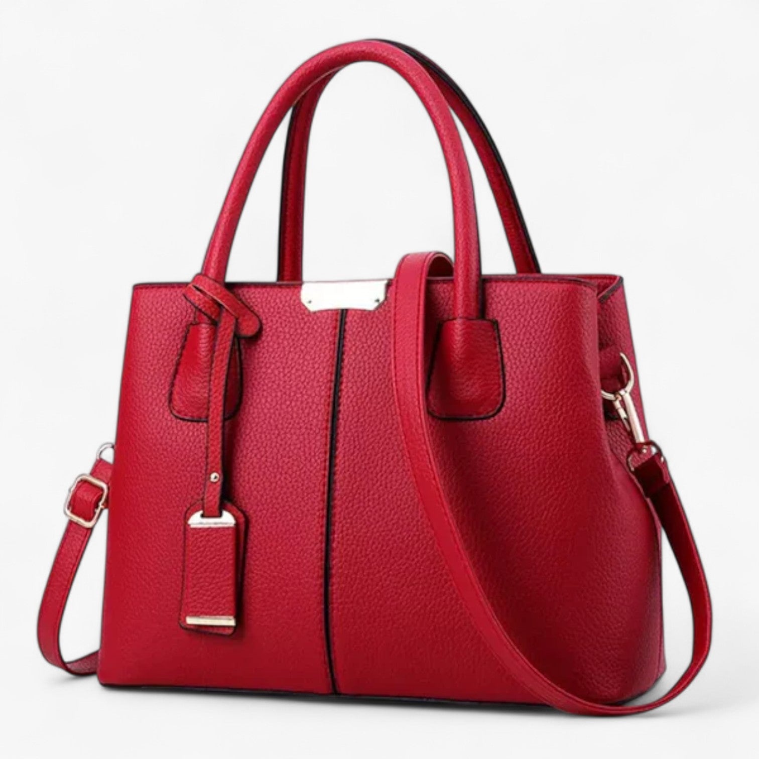 Emily læder taske - vinrød - women's fashion - {{ product_tags }