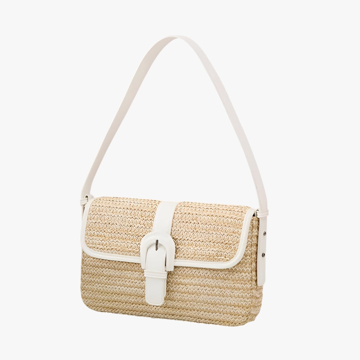 Amelie | Luksus håndlavet rattan strandtaske - HVID - bags - {{ product_tags }