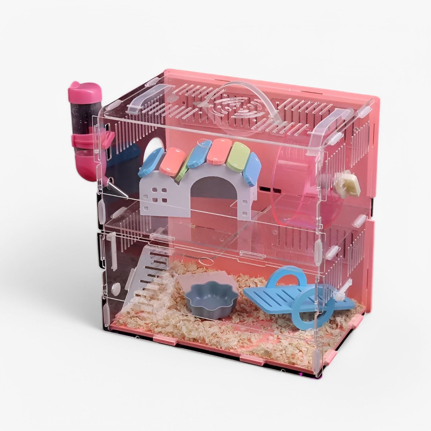 Kacey | Blå dobbelt hamsterbur – Rummelig og sikker - Rosa 30x20x30cm - house & garden - {{ product_tags }