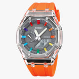 Fabian | Transparent digital watch with 5 ATM waterproofing, alarm, and smart features