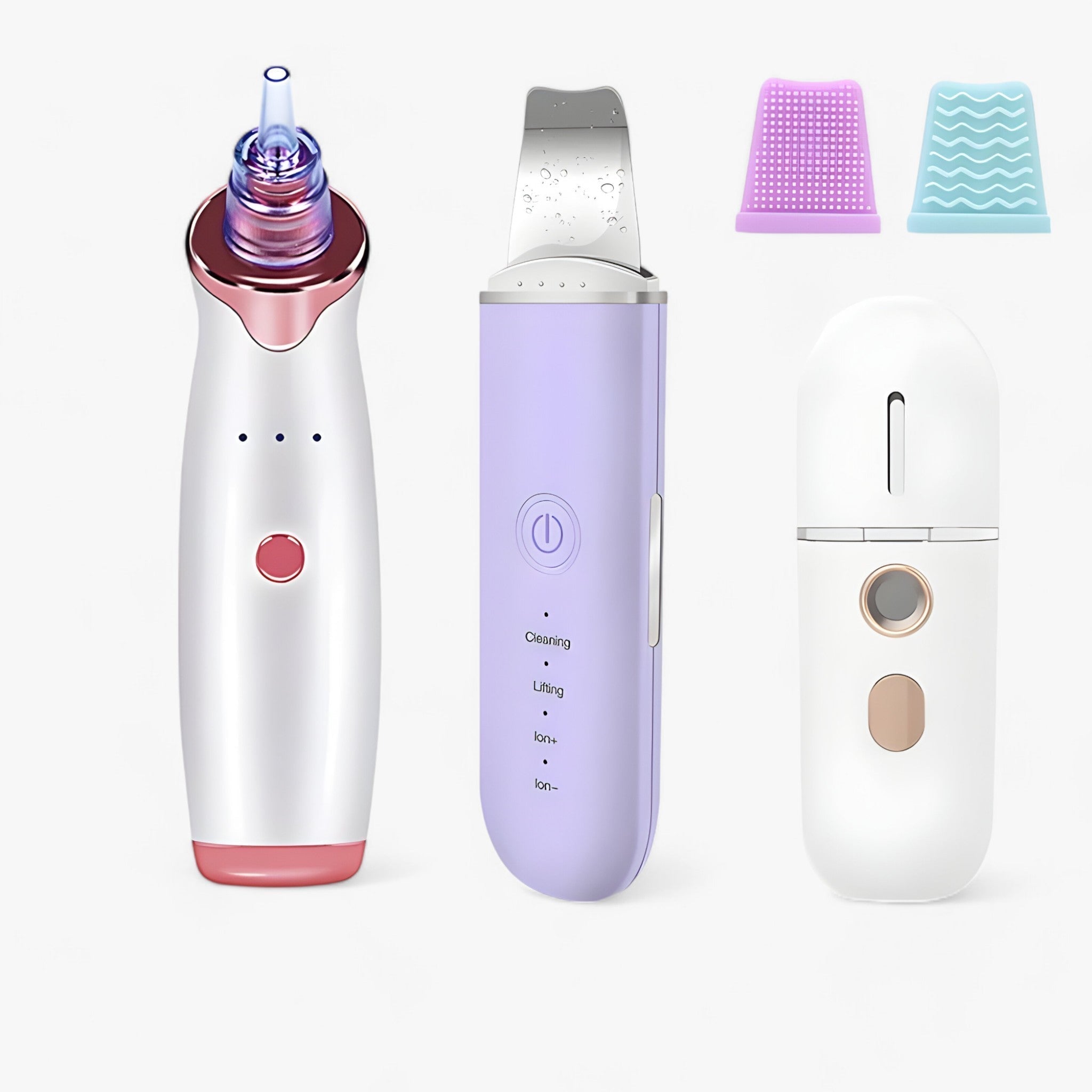 SkinScrub Pro | Ultralydsansigtsspatel - værktøj til opstramning af ansigtet og fjernelse af hudorme - Violet sæt 2 - other - {{ product_tags }