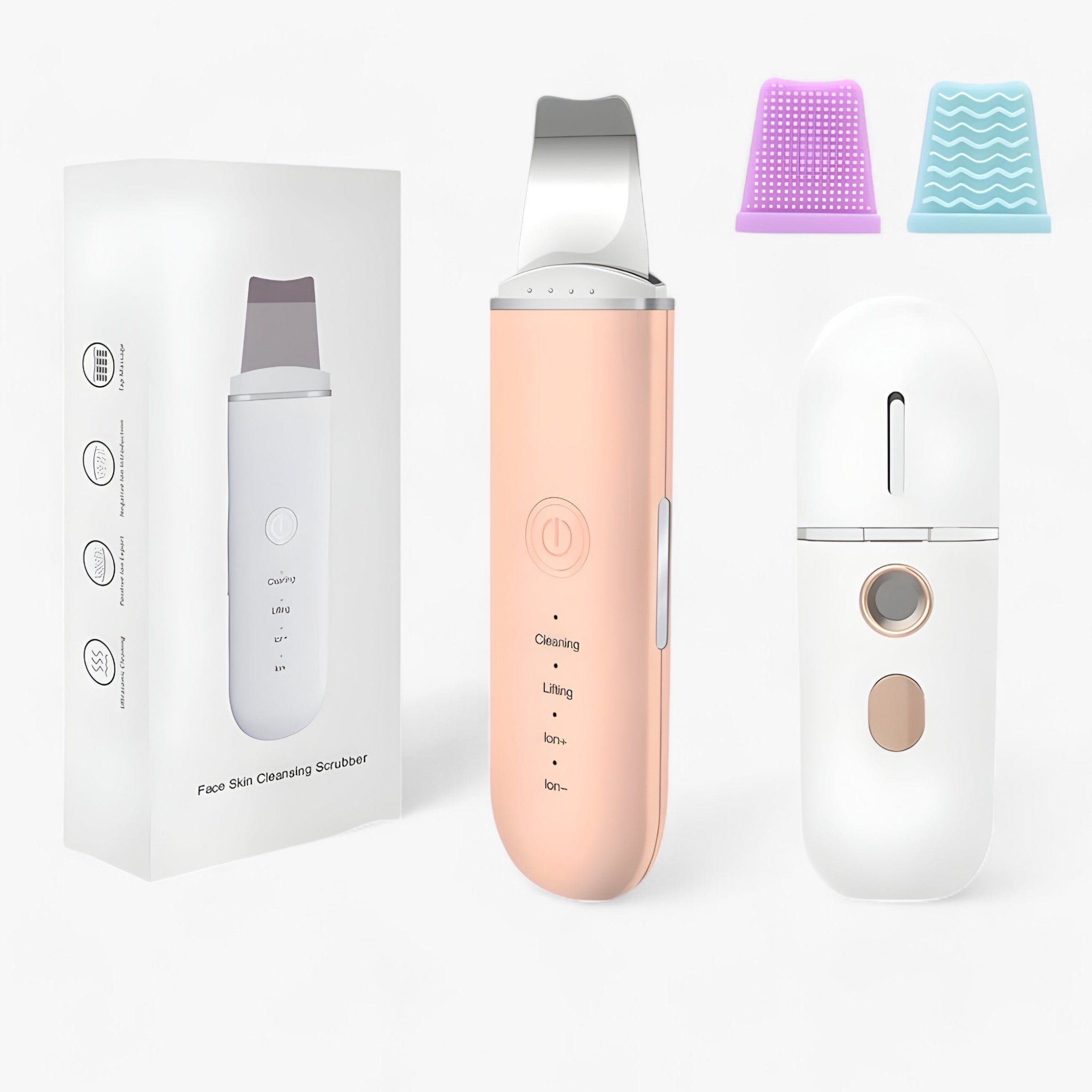 SkinScrub Pro | Ultralydsansigtsspatel - værktøj til opstramning af ansigtet og fjernelse af hudorme - Orange sæt 1 - other - {{ product_tags }