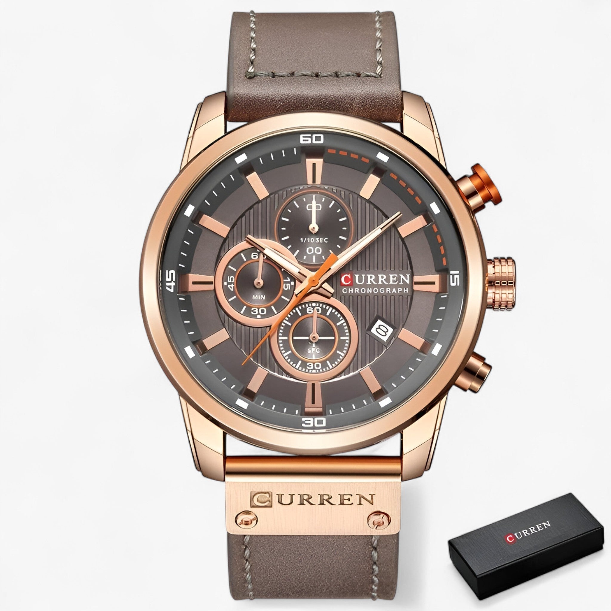 CURREN kronograf armbåndsur til mænd - Grårosa - watches - {{ product_tags }