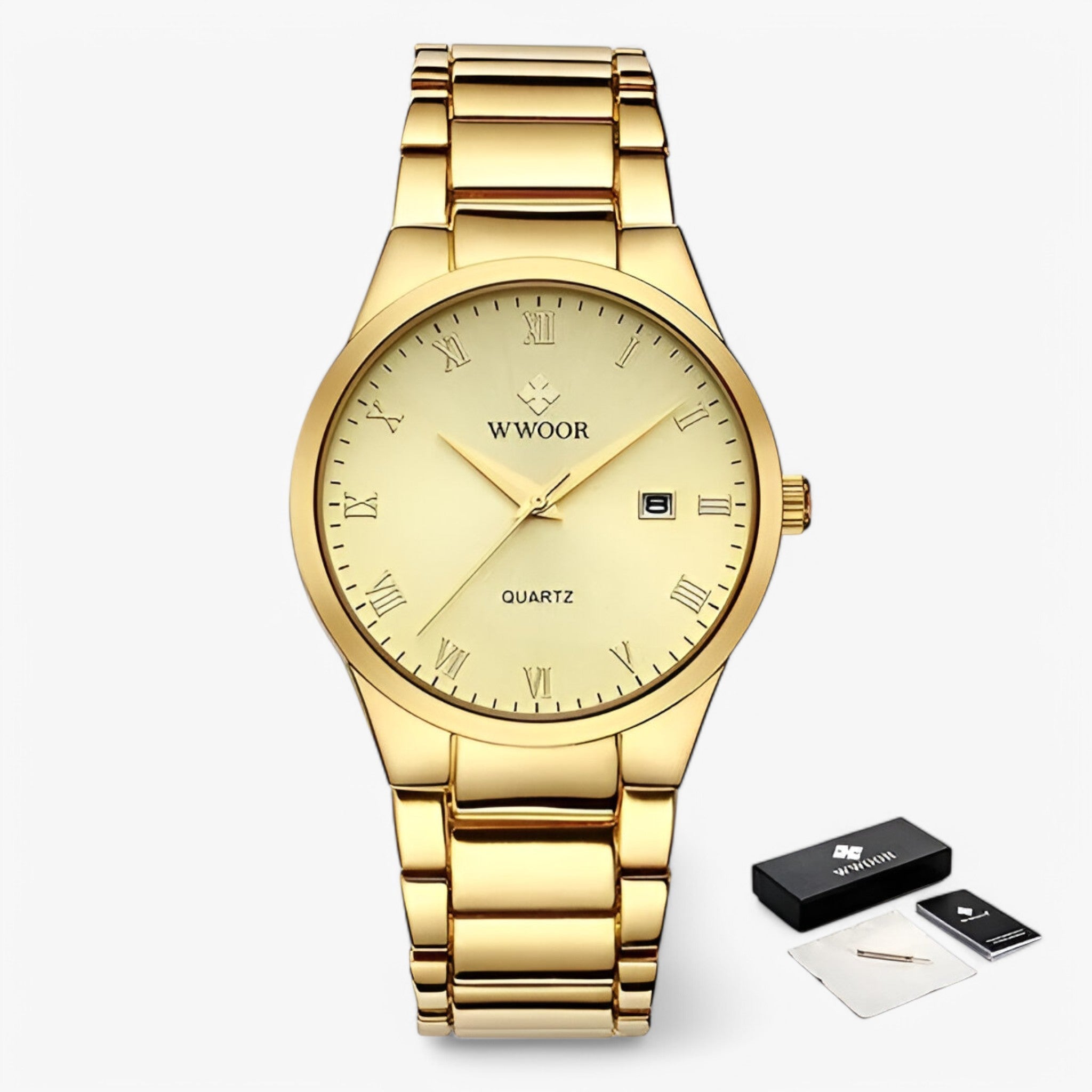Victor | Elegant quartz ur - Guld guld med æske - watches - {{ product_tags }