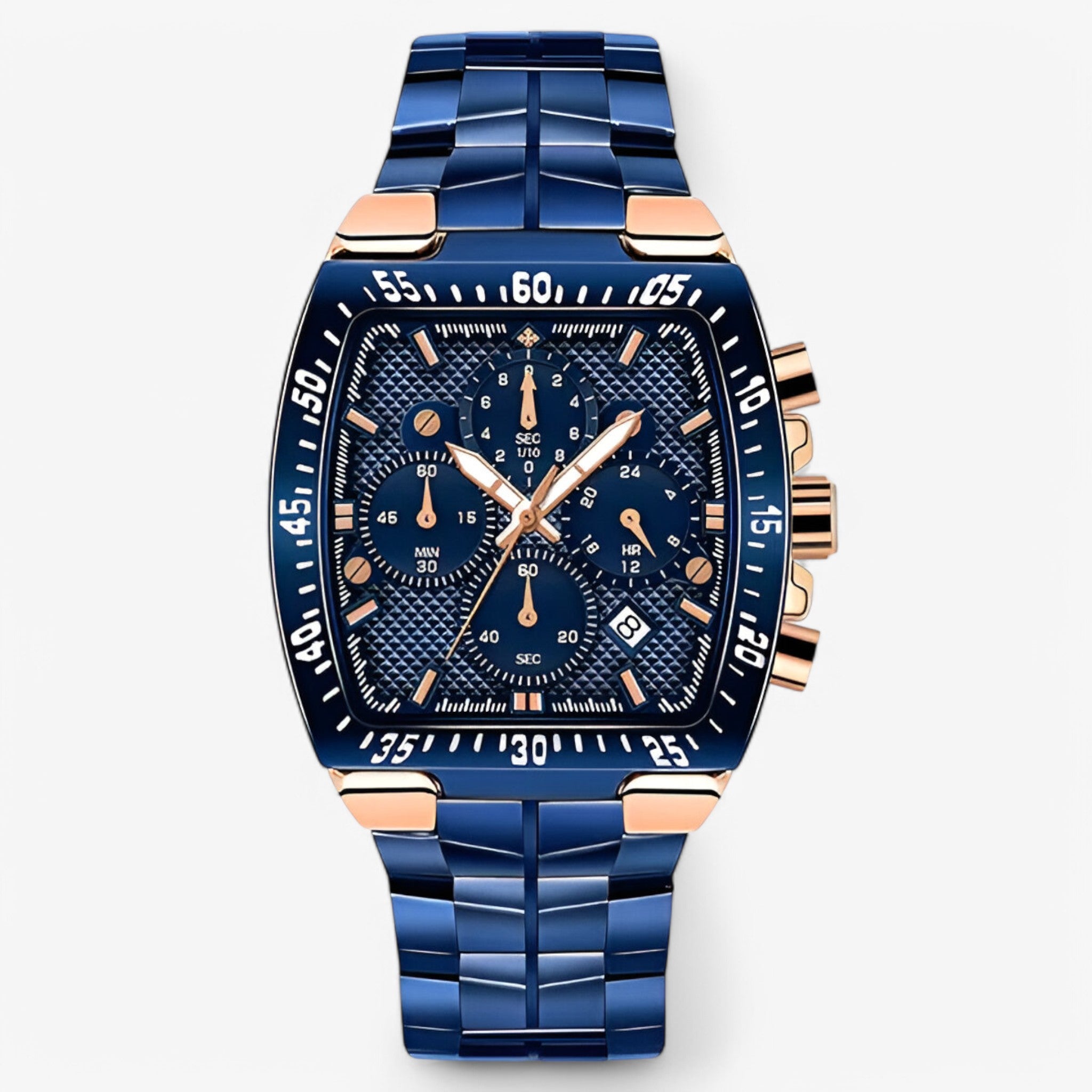 Bruno | Luksus militærur - blå rose - watches - {{ product_tags }