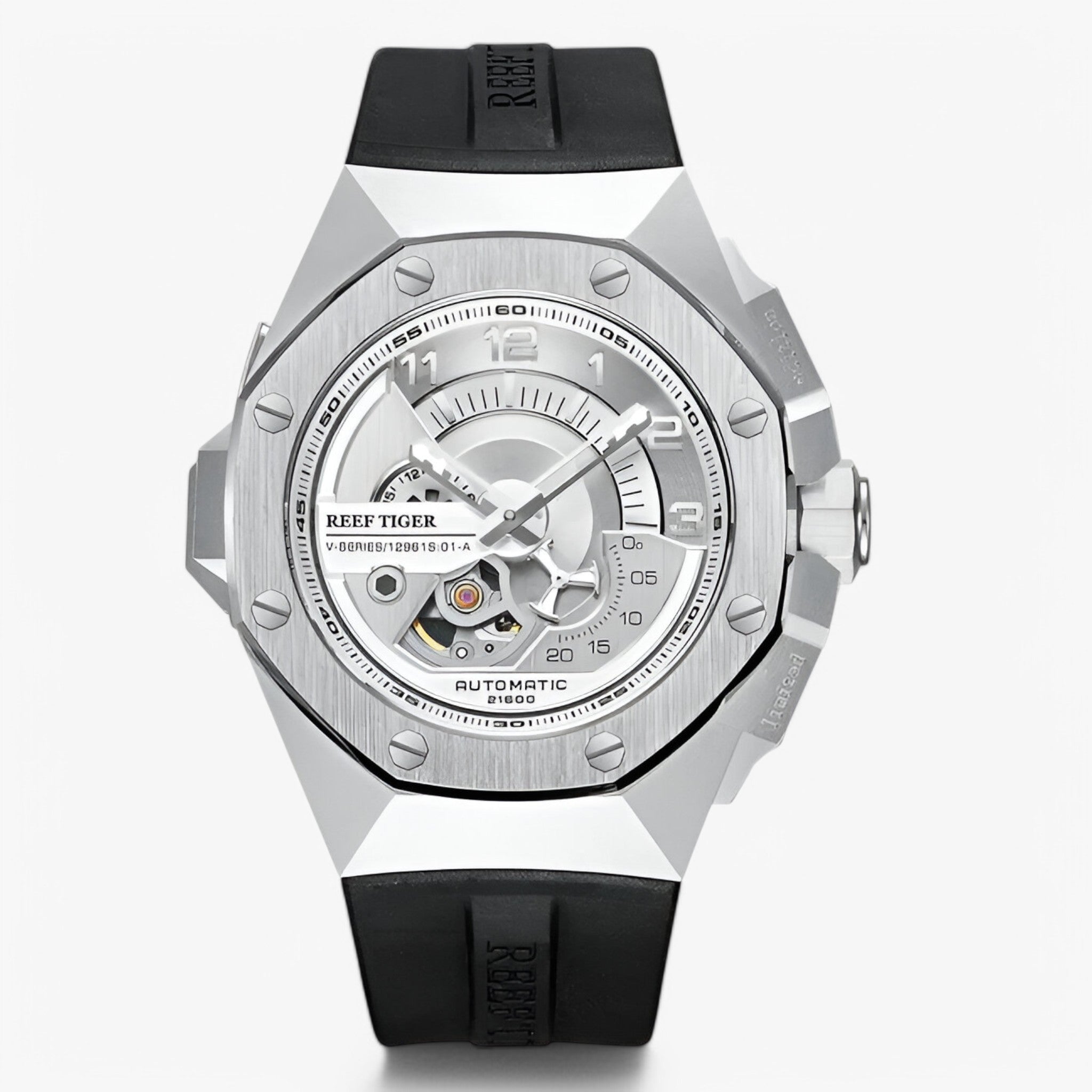 Cyrillo | Luksus automatisk sportsur - sort sølv - watches - {{ product_tags }