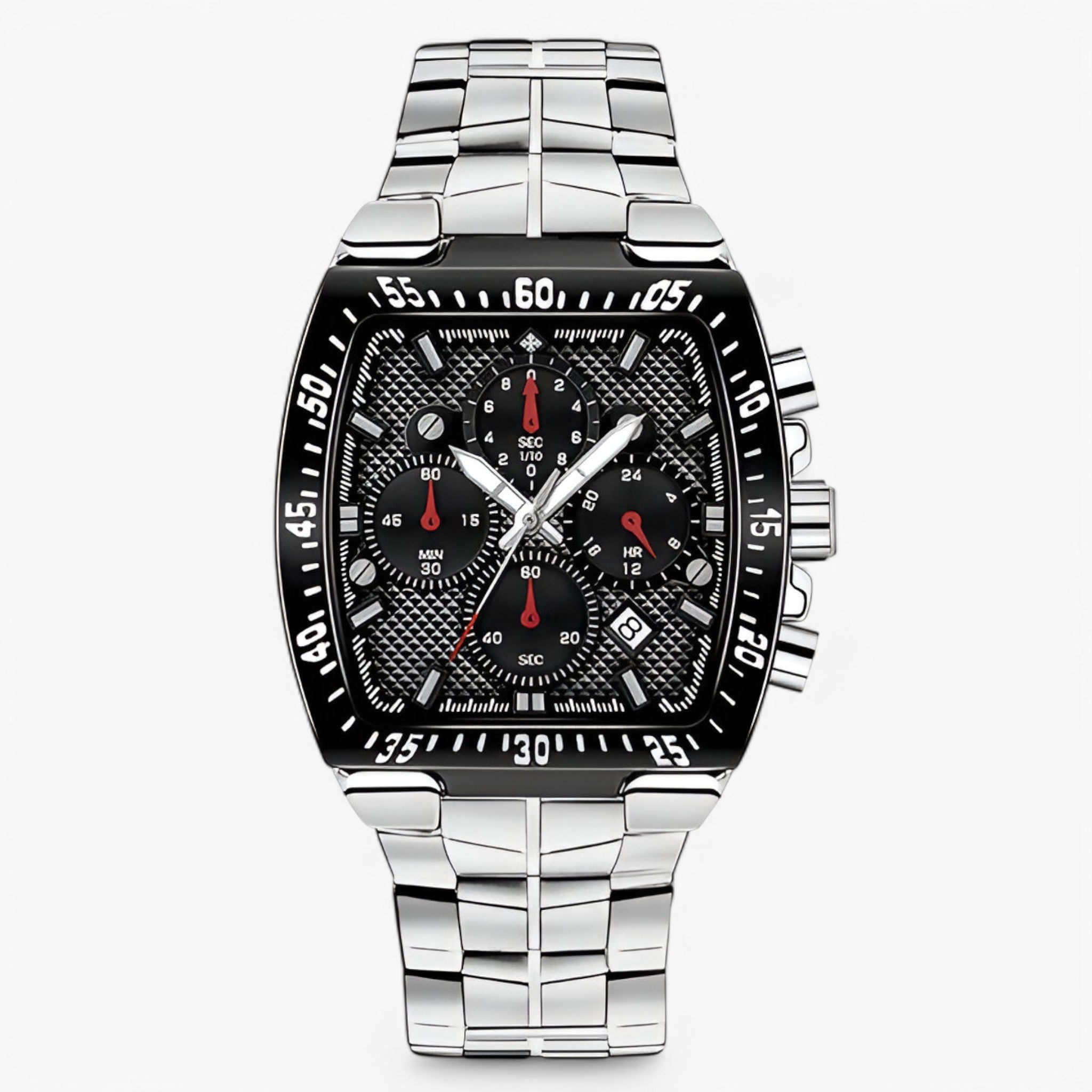 Bruno | Luksus militærur - sort sølv - watches - {{ product_tags }