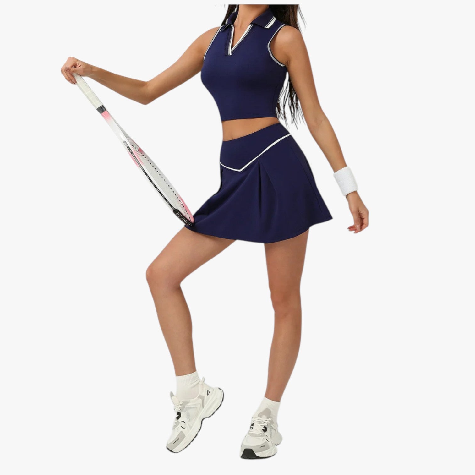 Amalie | Stil og støtte - Kvinde 2-delt Med Top Polstret Tennis Sæt - - Women's Sportswear - {{ product_tags }