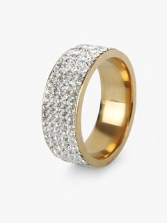 Celeste | Luksus rustfrit stål ring med krystalsten - Elegant vielsesring