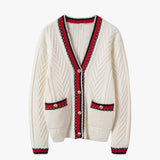 Grace | Women's Patterned Cardigan with V-Neck, Soft, Oversized, and Elegant