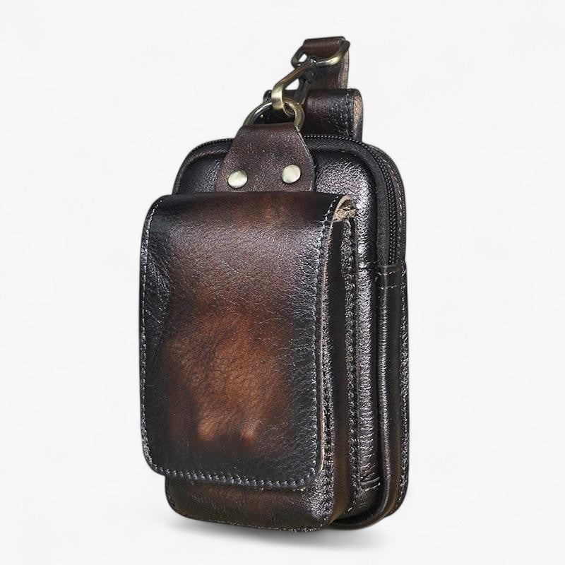 Ægte Læder Herre Hoftepose - Mørk kaffe - bags - {{ product_tags }
