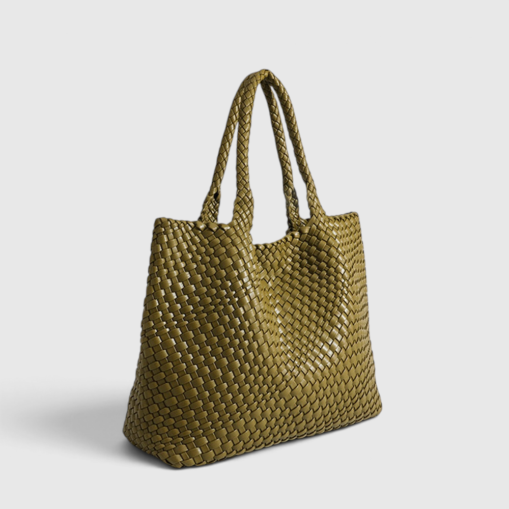 Flettet Tote Bag – Luksushåndtaske med Rummeligt Design
