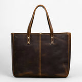 Vintage Leather Tote Bag - Large Capacity