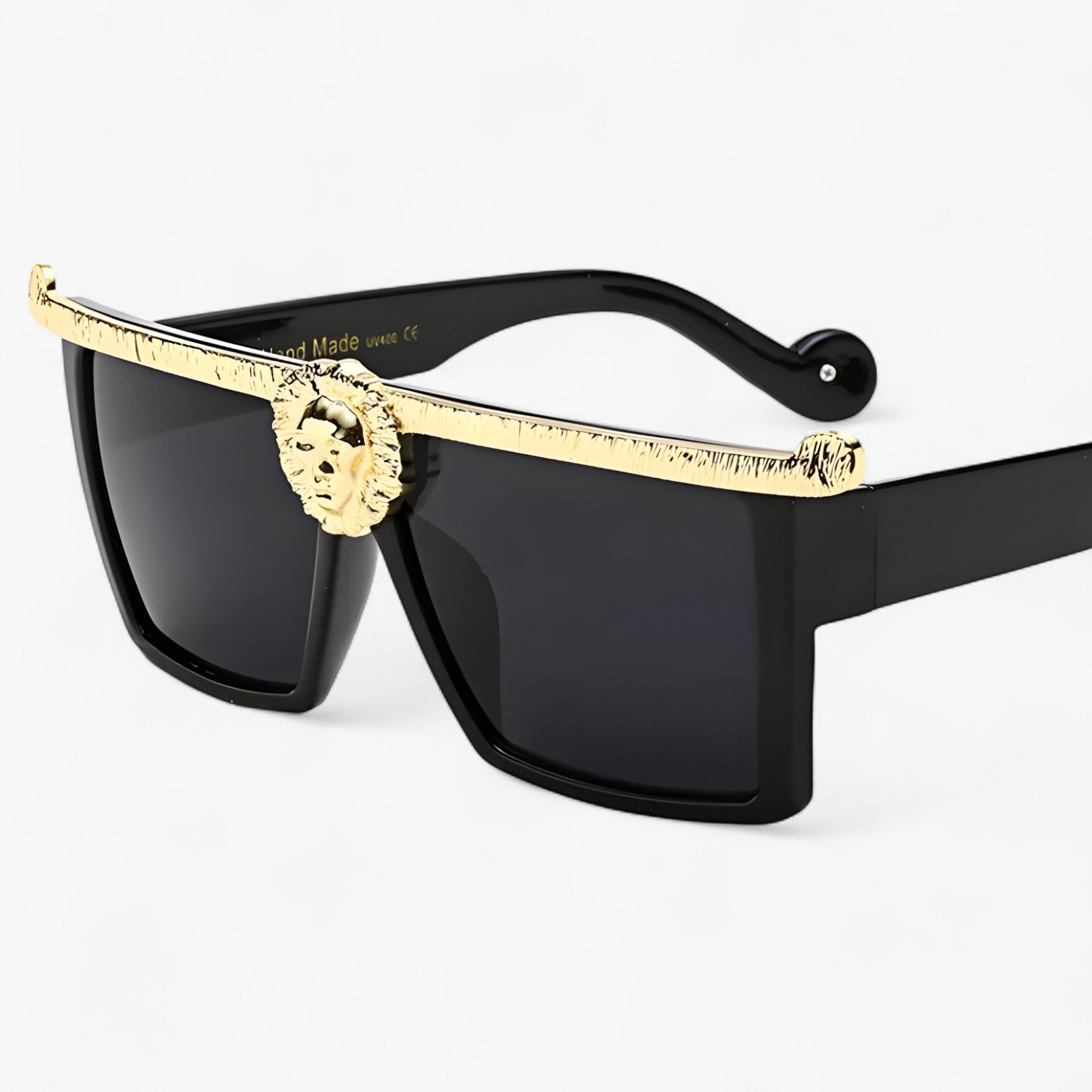 Leo | Retro firkantede solbriller i løvestil - Sort - men's fashion - {{ product_tags }