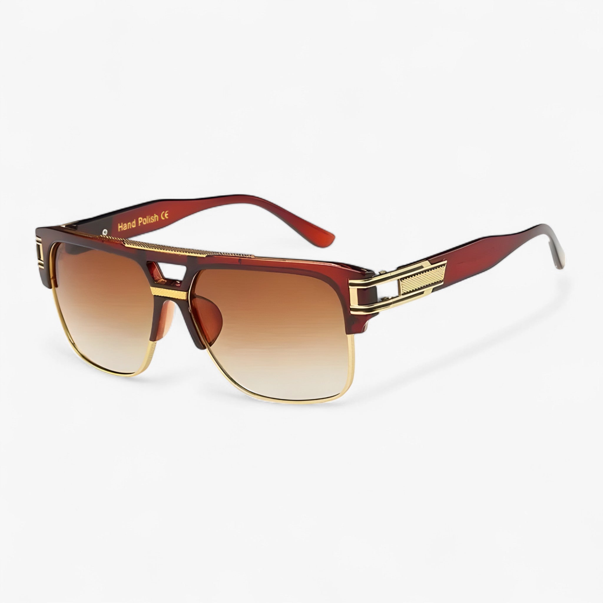 Emil | Unisex klassiske firkantede spejlsolbriller - Brun - men's fashion - {{ product_tags }