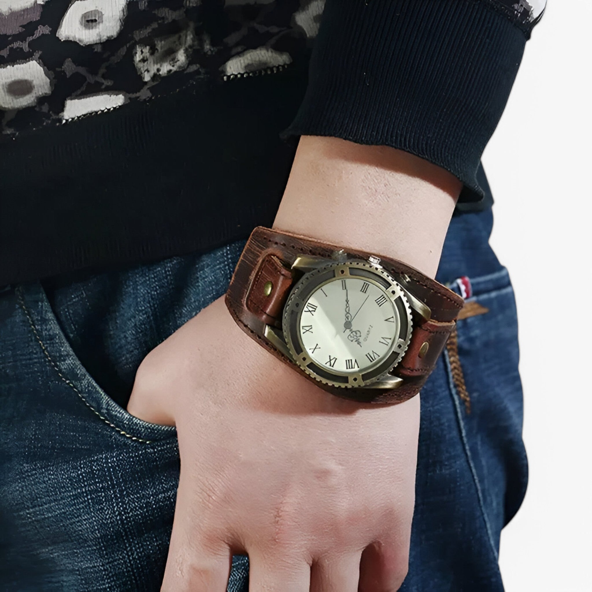 Marius | Vintage Læderur med Romertal - - watches - {{ product_tags }