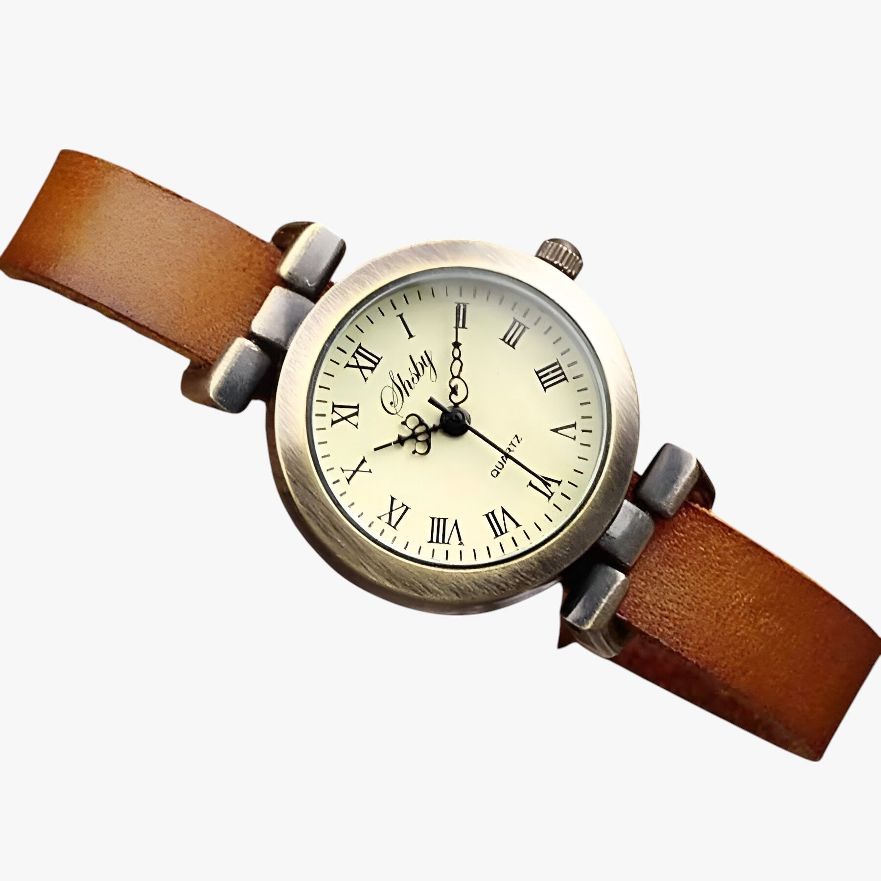 Kimber | Ur til kvinder Shsby Eleganza Vintage i læder til aftenbrug - khaki - watches - {{ product_tags }