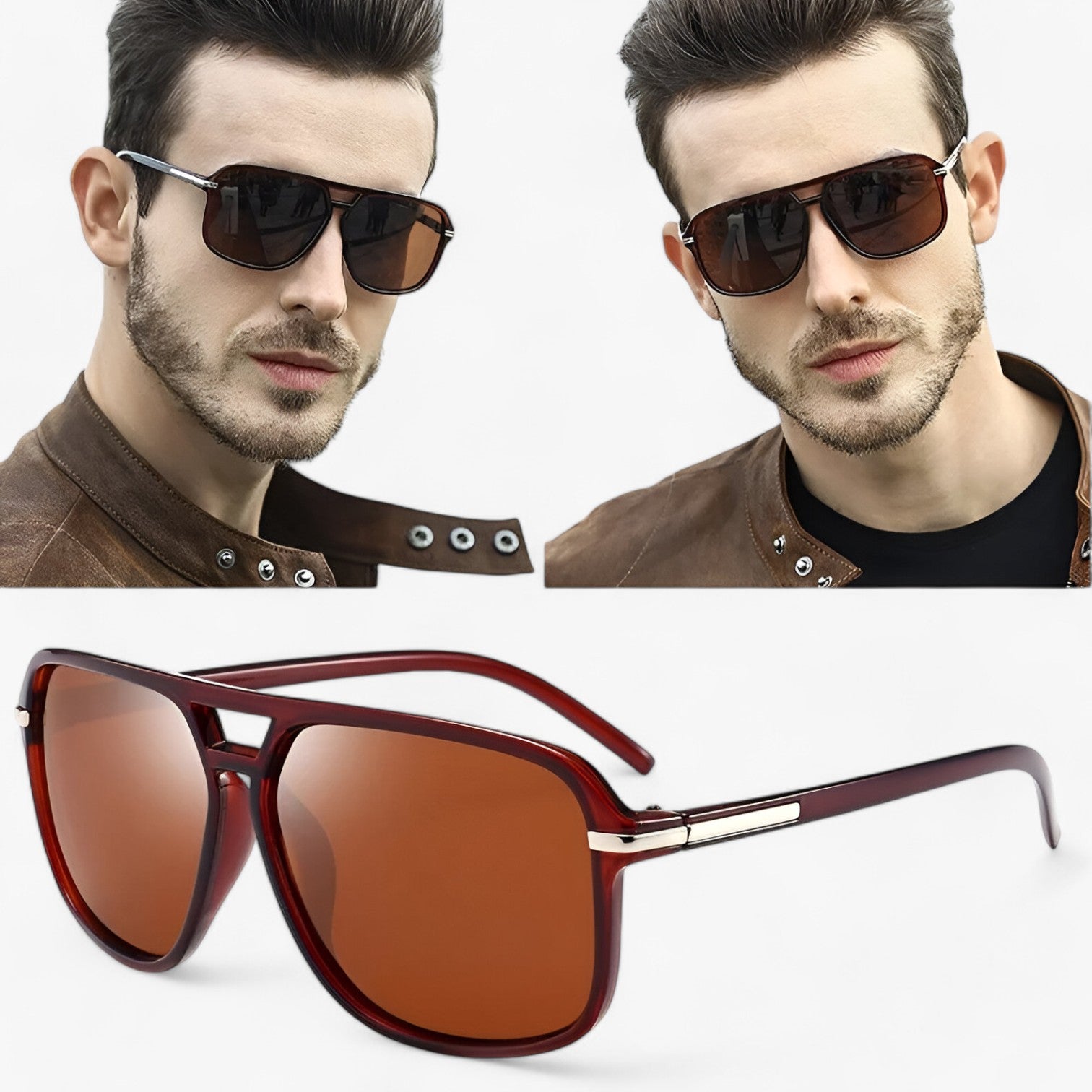 Mel | Vintage Gepolariseret Pilotbrille med UV400 Beskyttelse - - men's fashion - {{ product_tags }