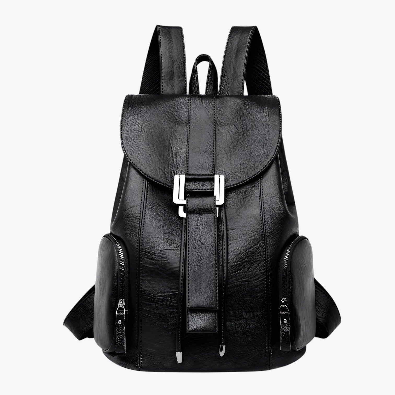 Charlie | Mode læder rygsæk med stor kapacitet - Sort - bags - {{ product_tags }