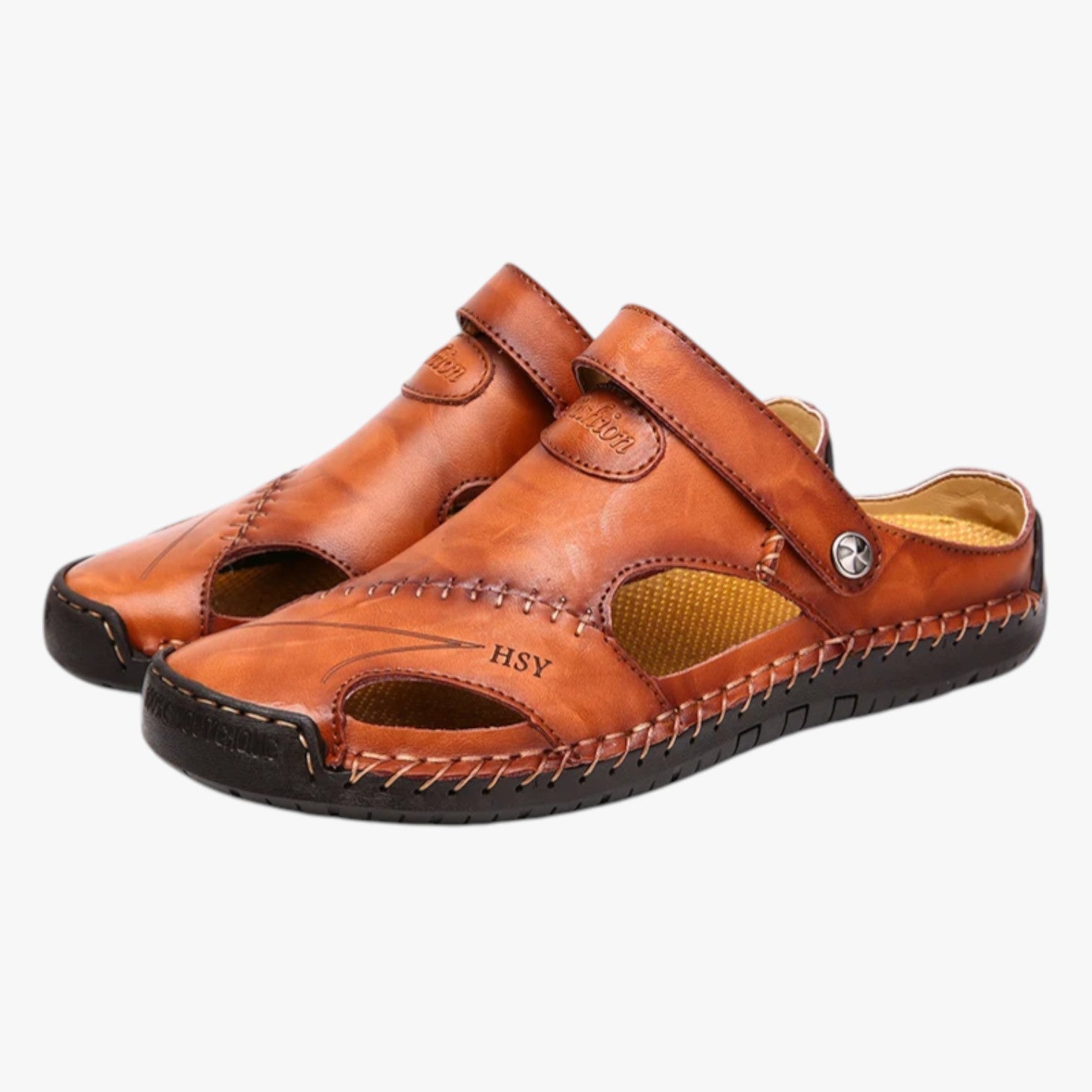 Walter | Herre Sommersandaler i Læder Romersk Stil, Komfortable og Vandtætte - - Walter | Herre Sommersandaler i Læder Romersk Stil, Komfortable og Vandtætte - €25 - {{ product_tags }