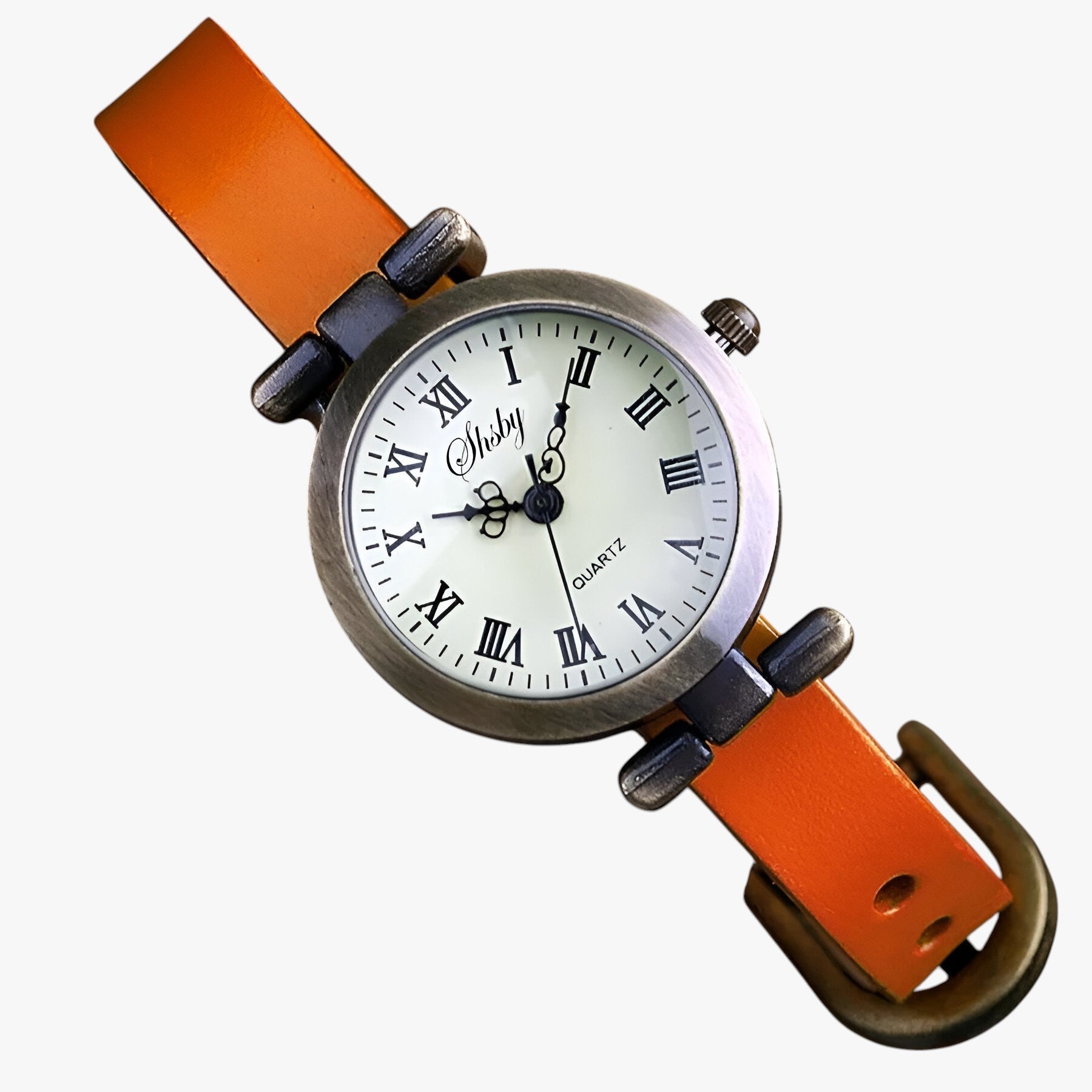 Kimber | Ur til kvinder Shsby Eleganza Vintage i læder til aftenbrug - orange - watches - {{ product_tags }