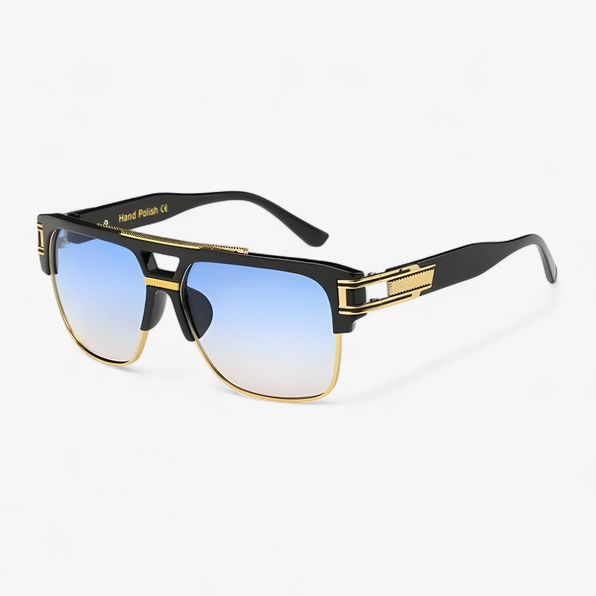 Emil | Unisex klassiske firkantede spejlsolbriller - 2. Sort Blå - men's fashion - {{ product_tags }