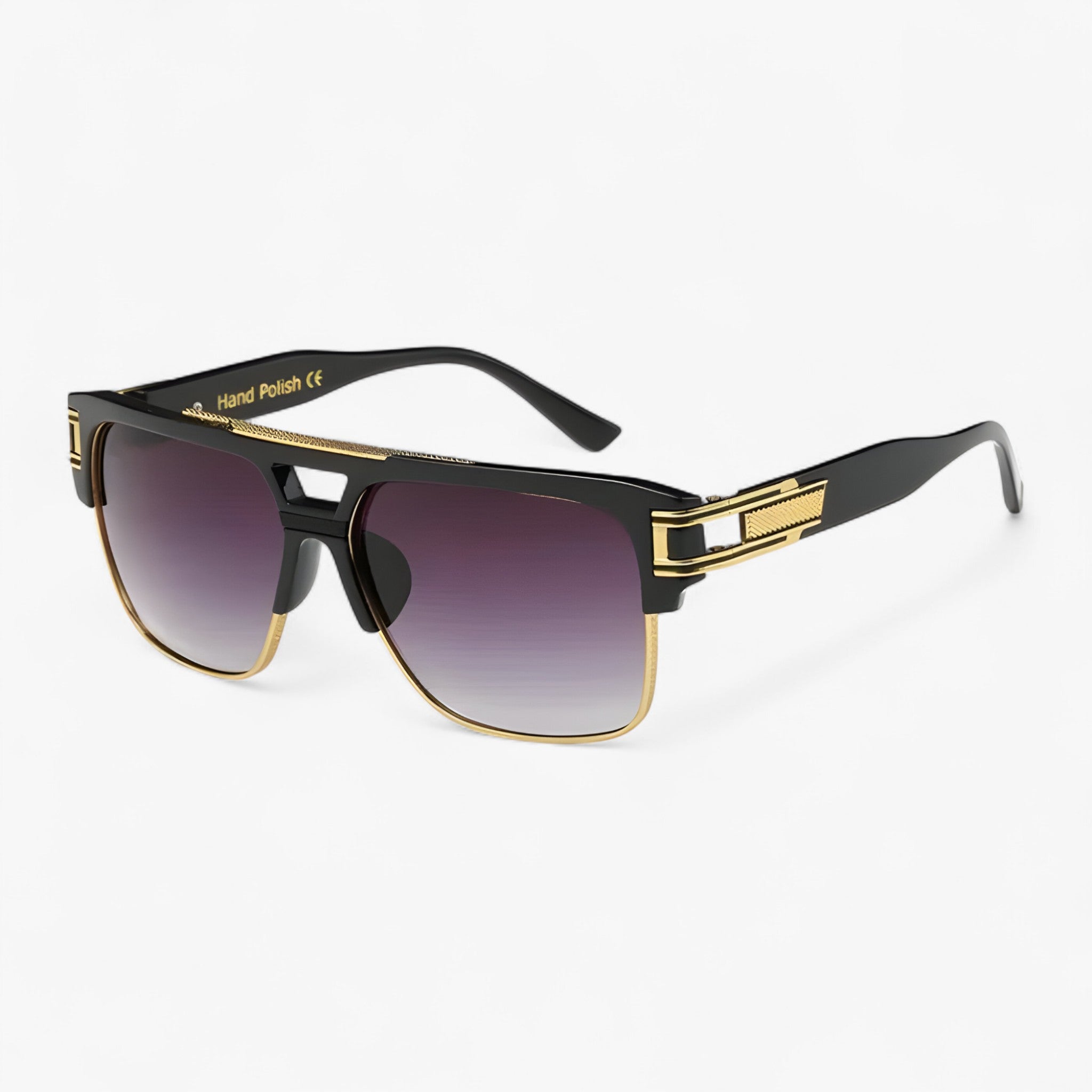 Emil | Unisex klassiske firkantede spejlsolbriller - Helt sort - men's fashion - {{ product_tags }
