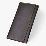 Leather Long Wallet for Men with Large Phone Compartment