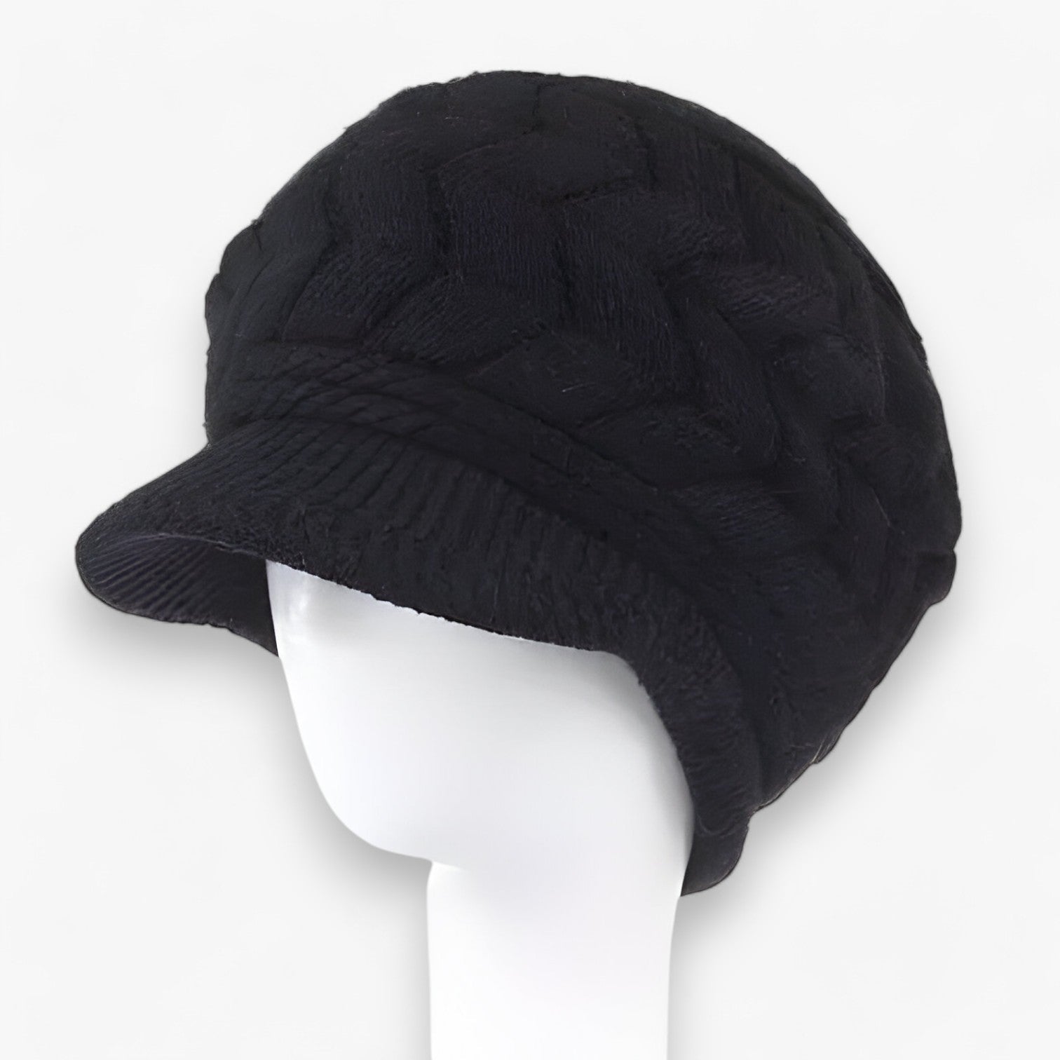 Lisette | Varme Pluche Vinter Beanie – Faux Fur Strikket Hat - Sorte 55cm-58cm - winter - {{ product_tags }