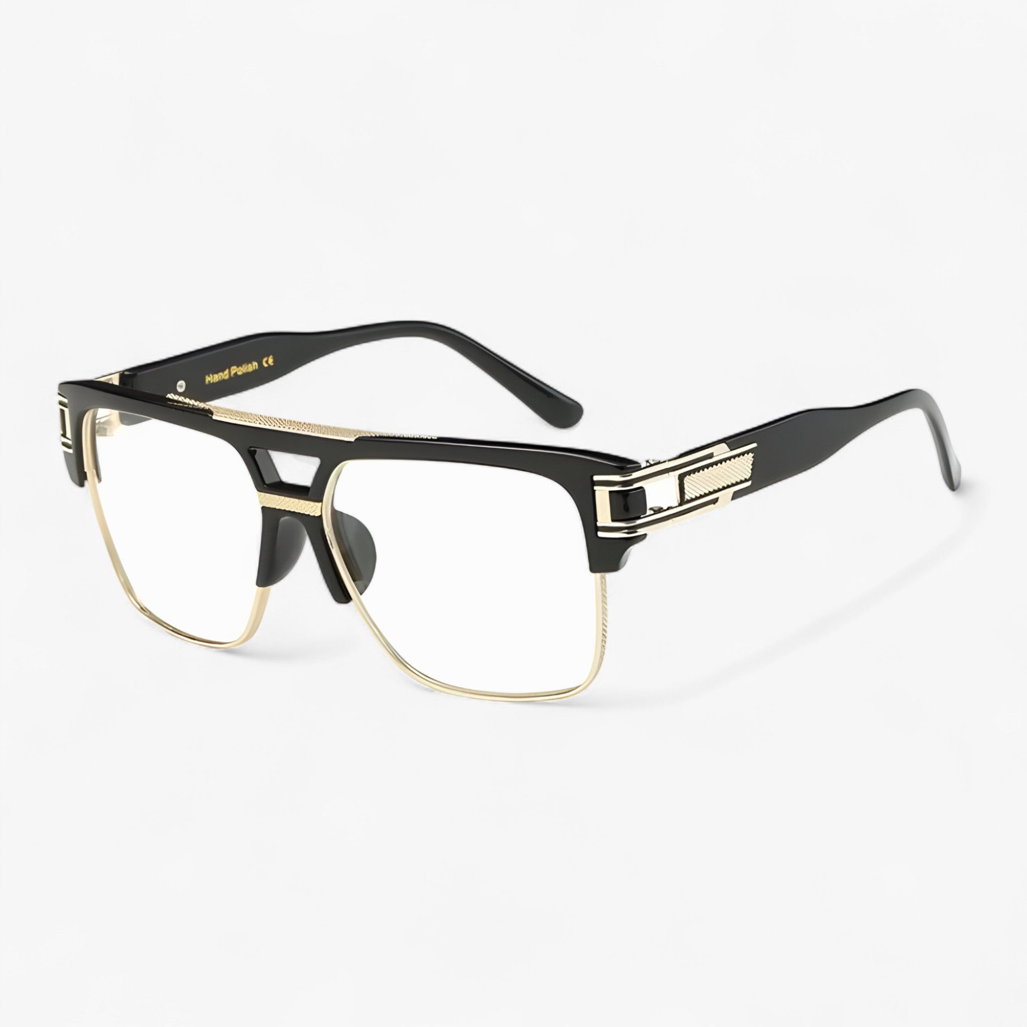 Emil | Unisex klassiske firkantede spejlsolbriller - Gennemsigtig sort - men's fashion - {{ product_tags }