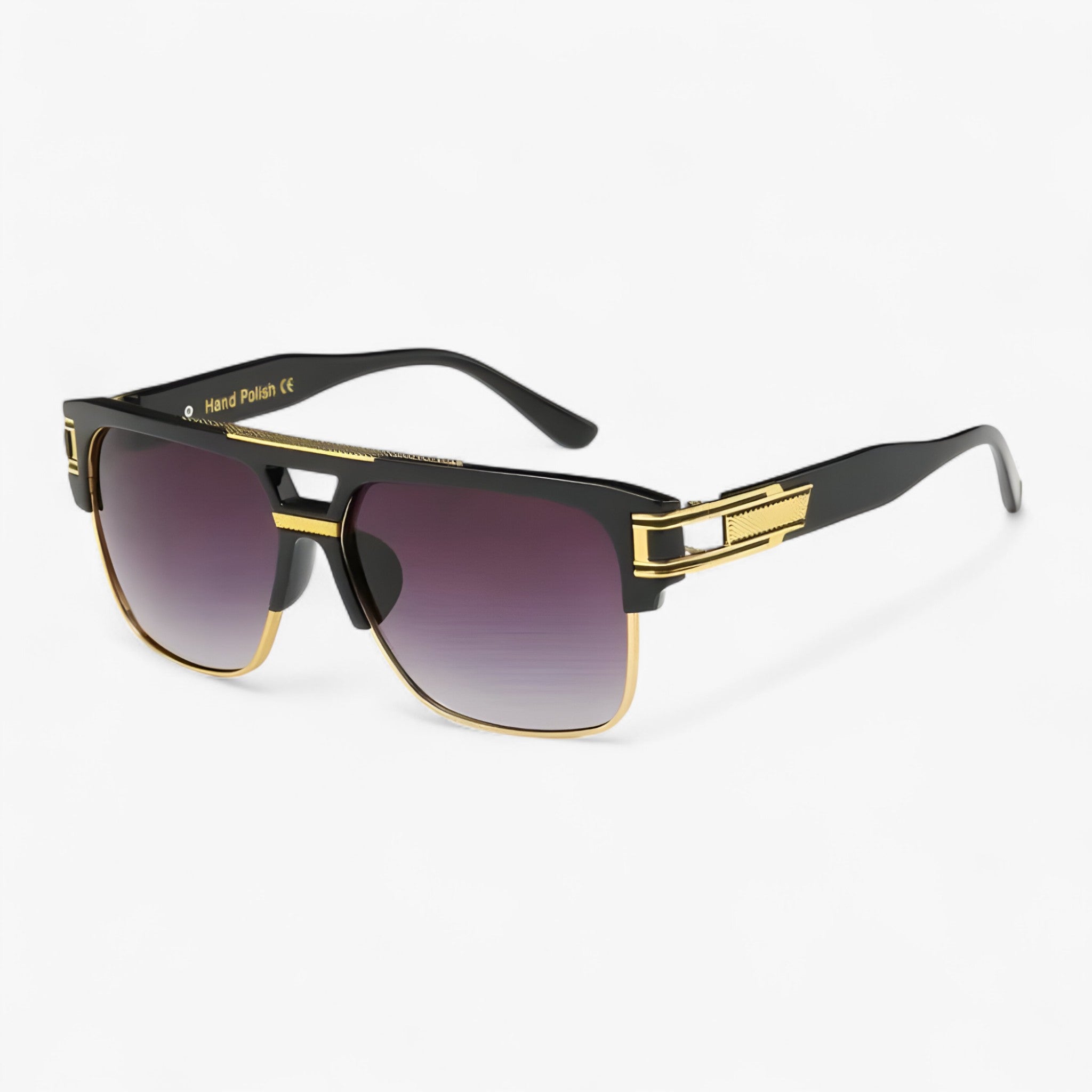 Emil | Unisex klassiske firkantede spejlsolbriller - Blank sort - men's fashion - {{ product_tags }