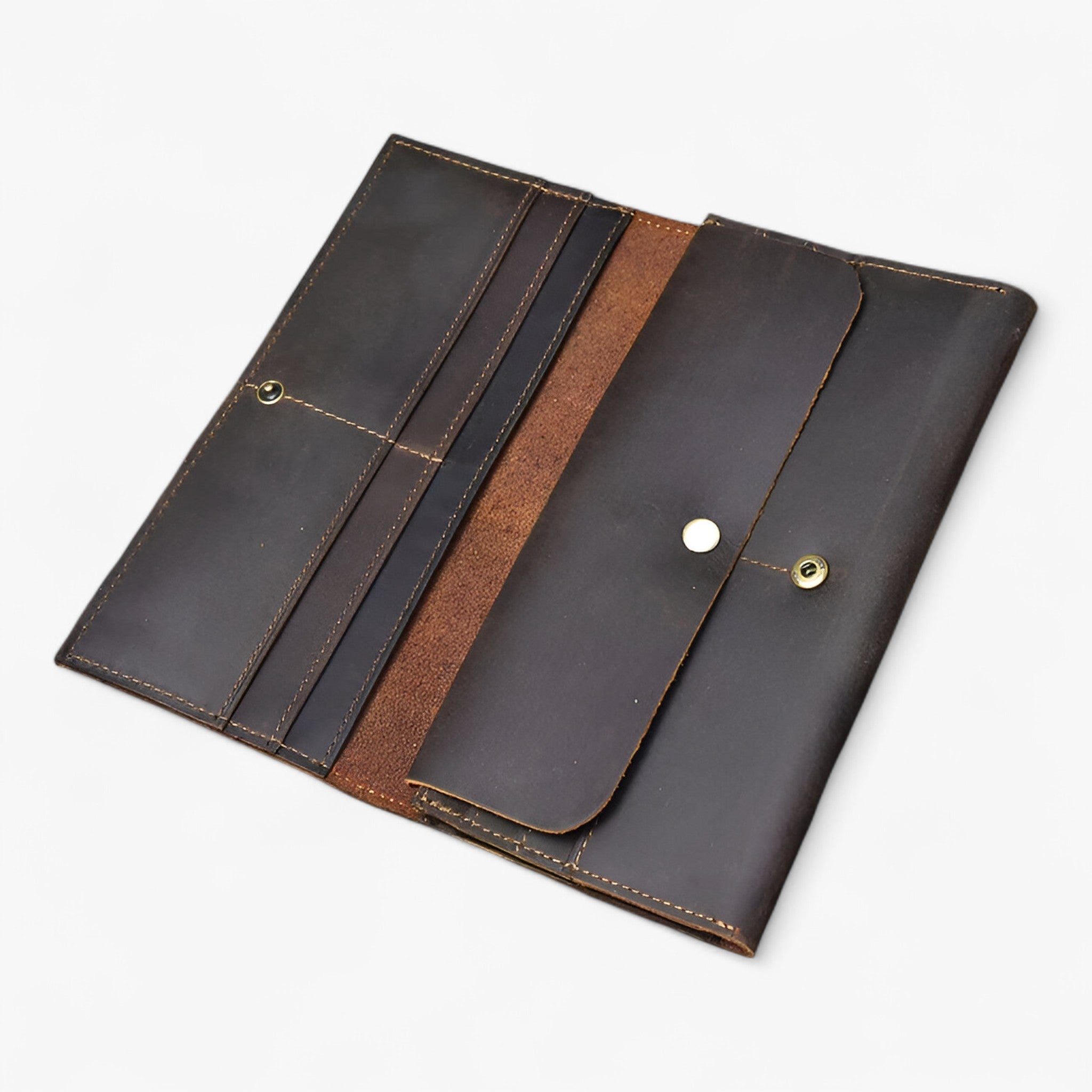 Læder Lang Portemonnee til Mænd med Stort Telefonrum - - men's fashion - {{ product_tags }