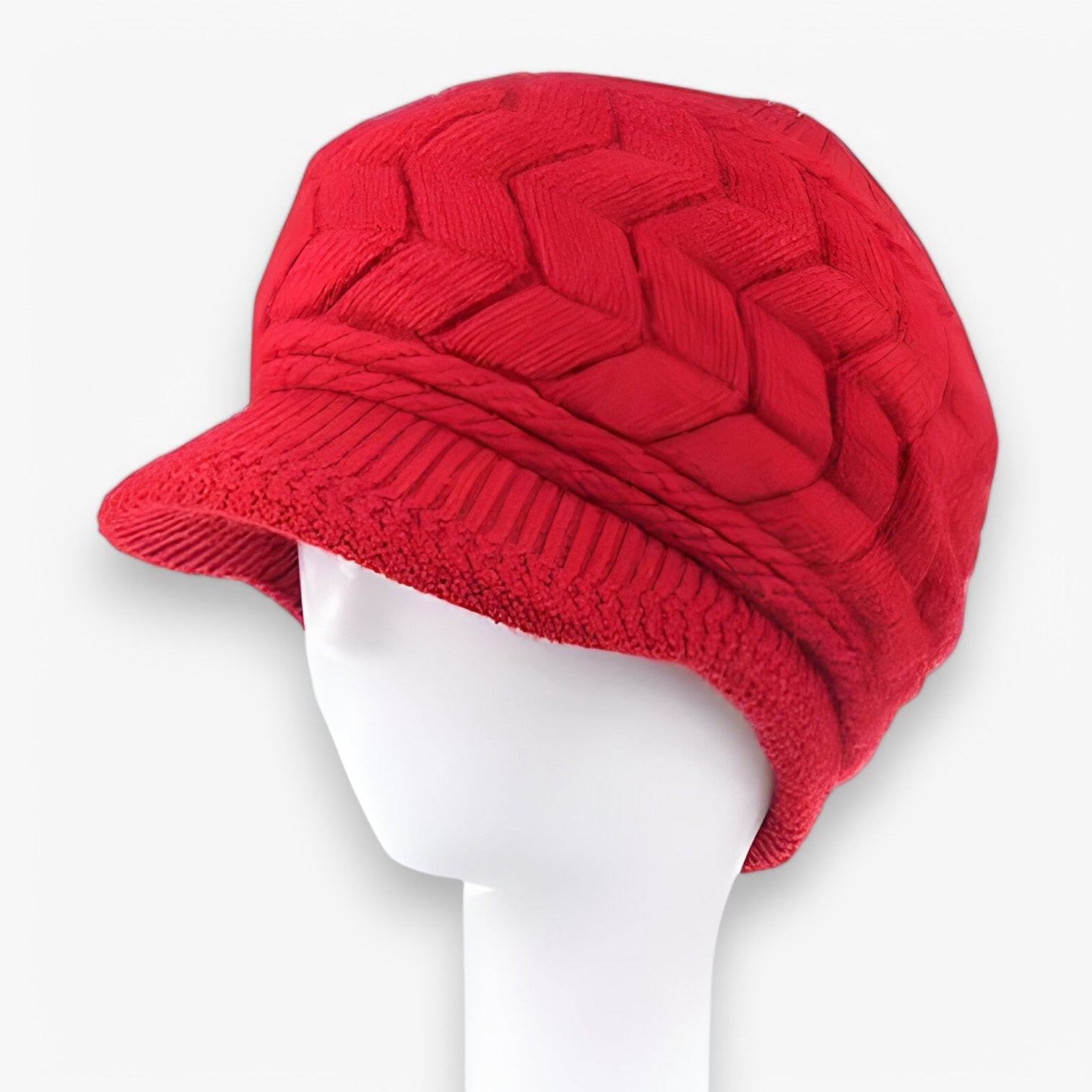 Lisette | Varme Pluche Vinter Beanie – Faux Fur Strikket Hat - Rød 55cm-58cm - winter - {{ product_tags }