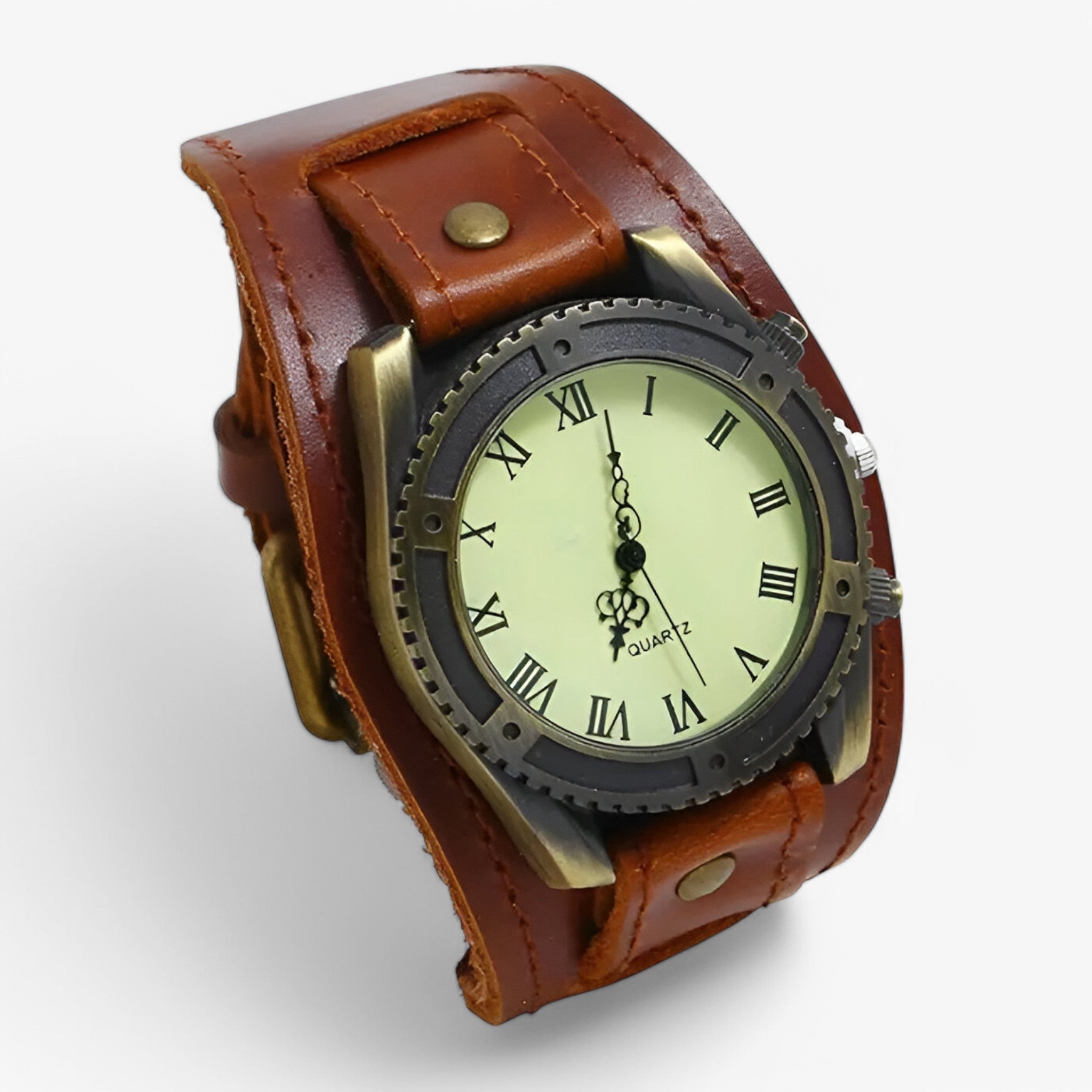 Marius | Vintage Læderur med Romertal - rødbrun - watches - {{ product_tags }