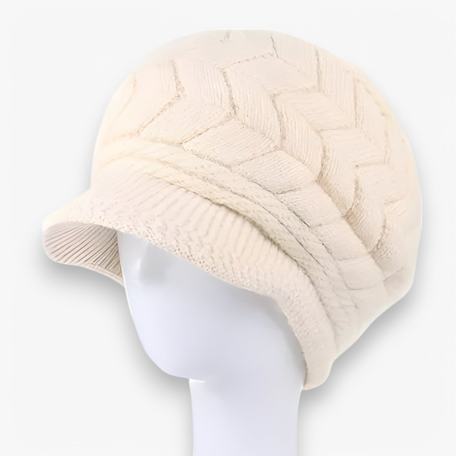 Lisette | Varme Pluche Vinter Beanie – Faux Fur Strikket Hat - Beige 55cm-58cm - winter - {{ product_tags }