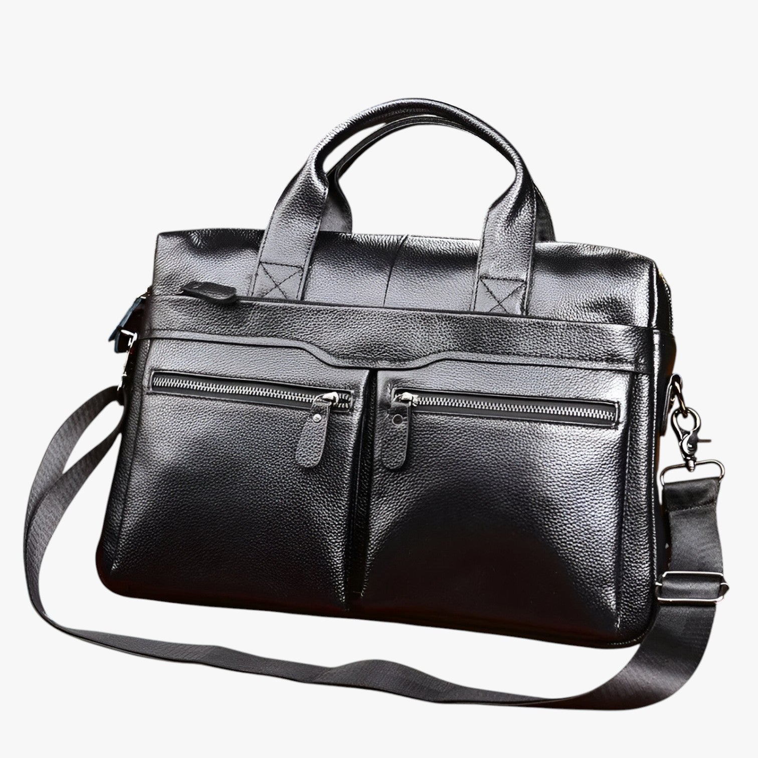 Benjamin | Elegant rejsetaske til mænd i ægte læder, aktekasse, skuldertaske til laptop - Nero03 - bags - {{ product_tags }