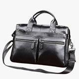 Benjamin | Elegant Men's Travel Bag in Genuine Leather, Briefcase, Laptop Shoulder Bag