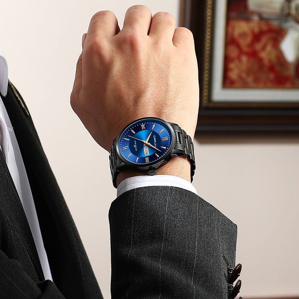 Alma | Herrer sportsur sort - Vandtæt silikonekronograf med dato og stopur - - watches - {{ product_tags }