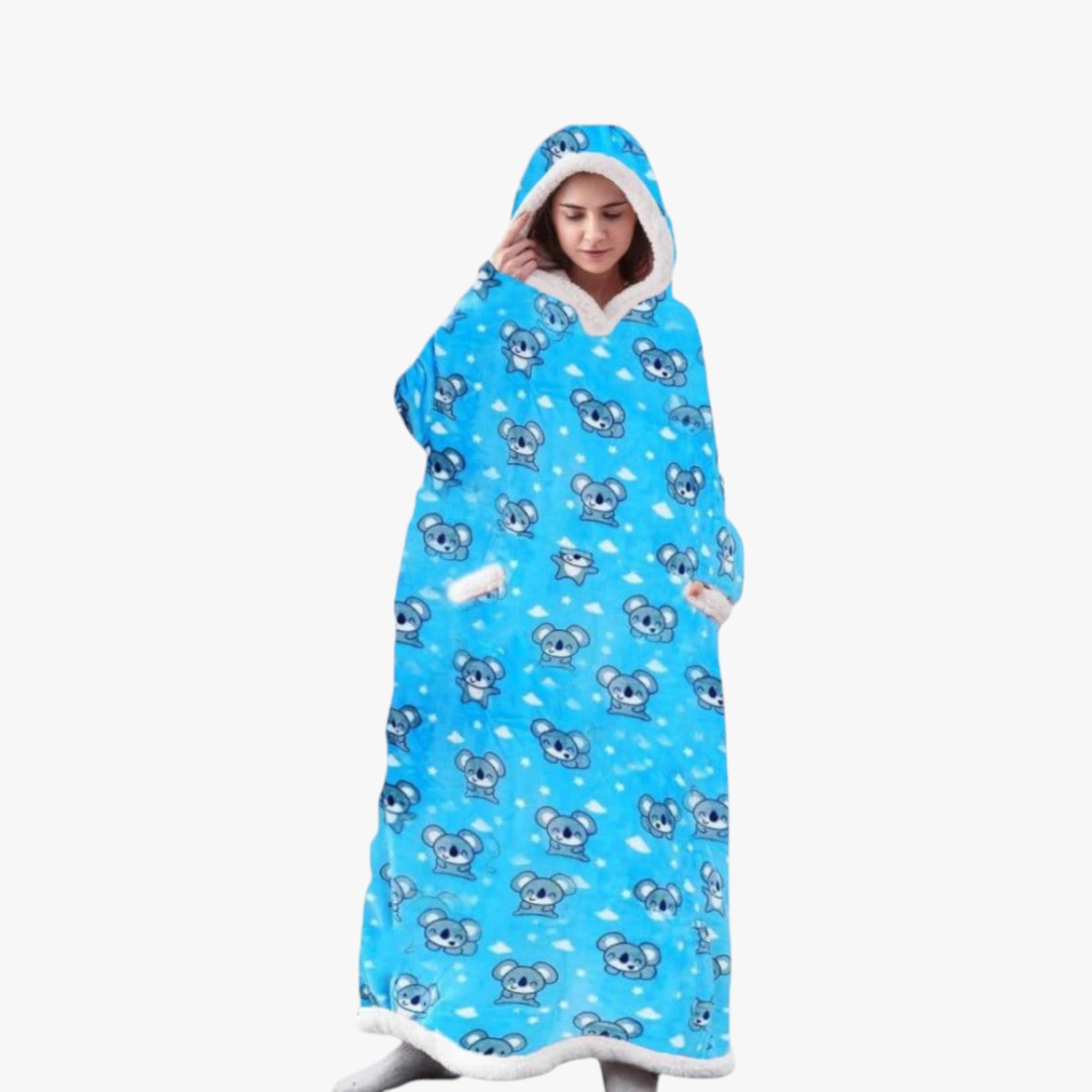 Hættetrøje Tæppe til Varm Afslapning - Koala blå - Hættetrøjer & Sweatshirts - {{ product_tags }